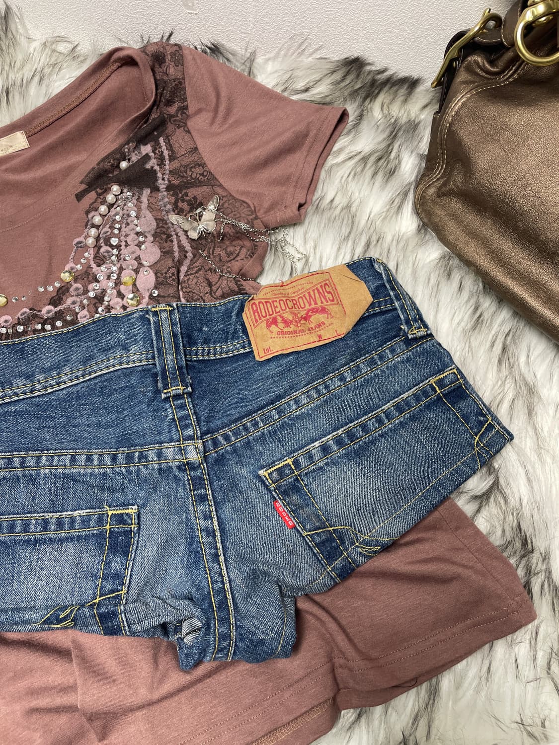 빈티지 커스텀 퍼벨트 로우라이즈 팬츠 상품이미지7