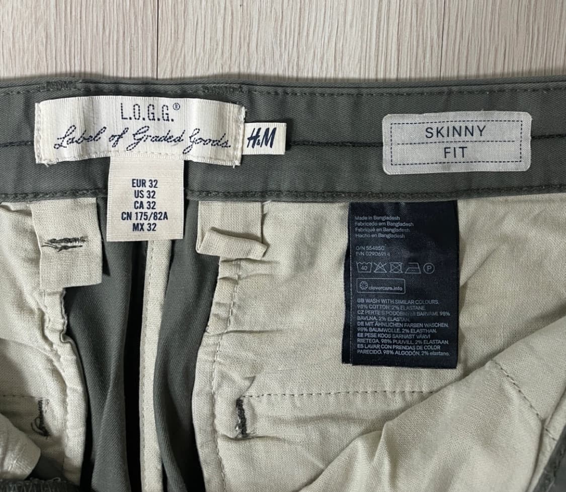 H&M 남자 바지 카키색상 사이즈32 상품이미지2