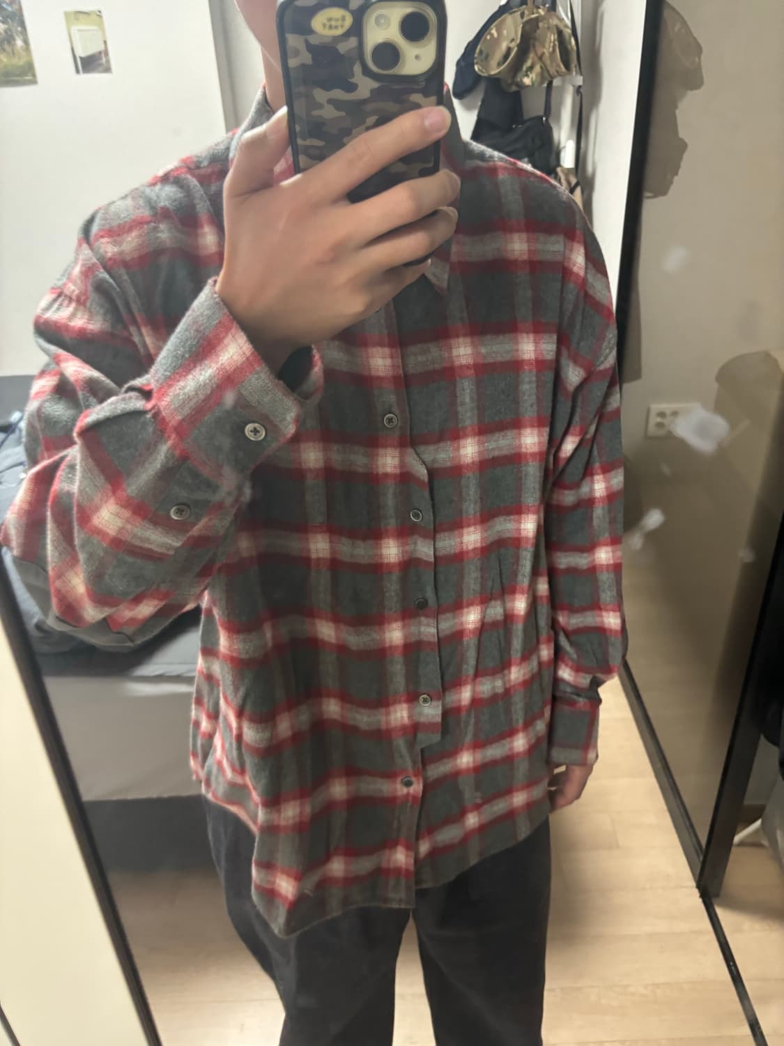 해칭룸 아카이브 플란넬 셔츠 red 상품이미지4