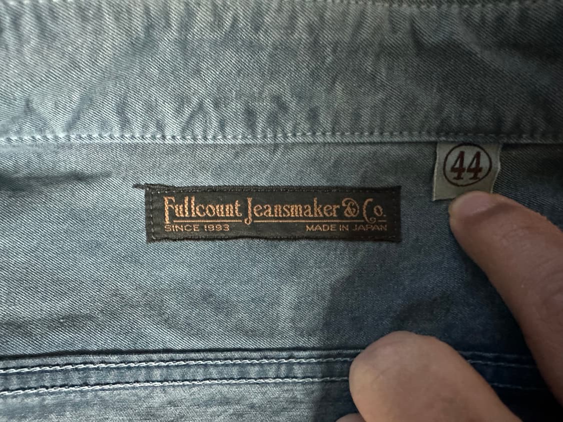 (44) 풀카운트 올드 재패니즈 트윌 워크 셔츠 스모크 블루 상품이미지3