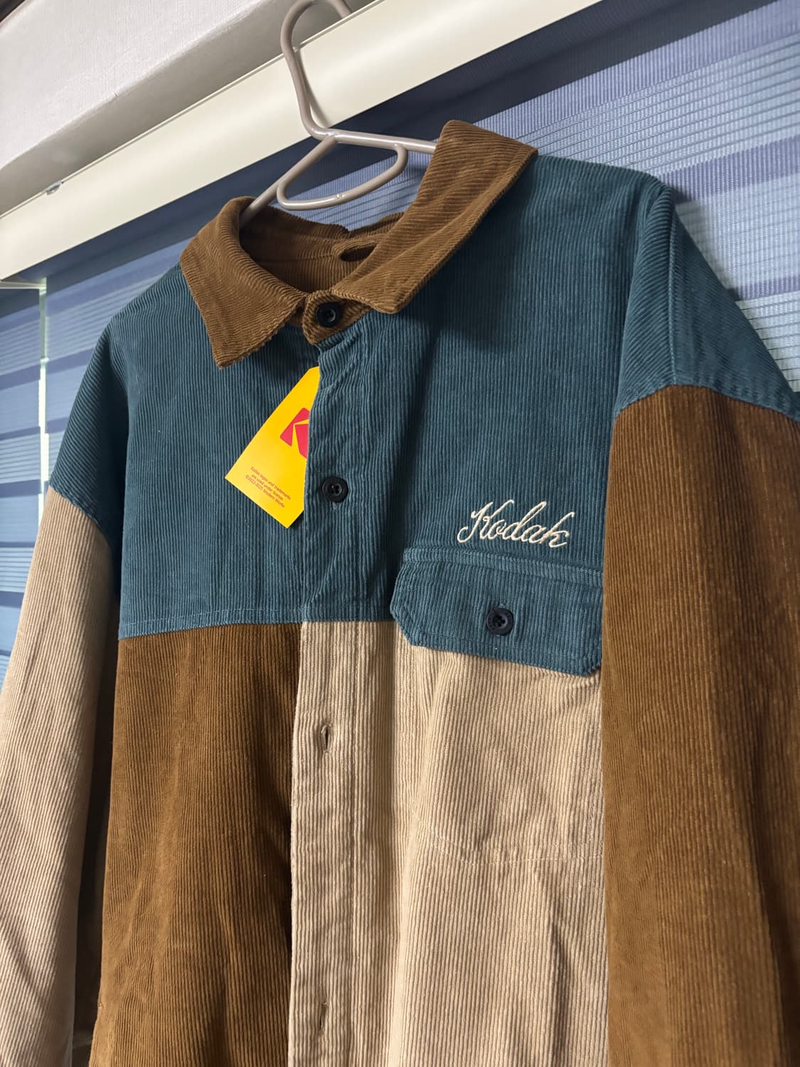 코닥 컬러 블록 코듀로이 셔켓 상품이미지1