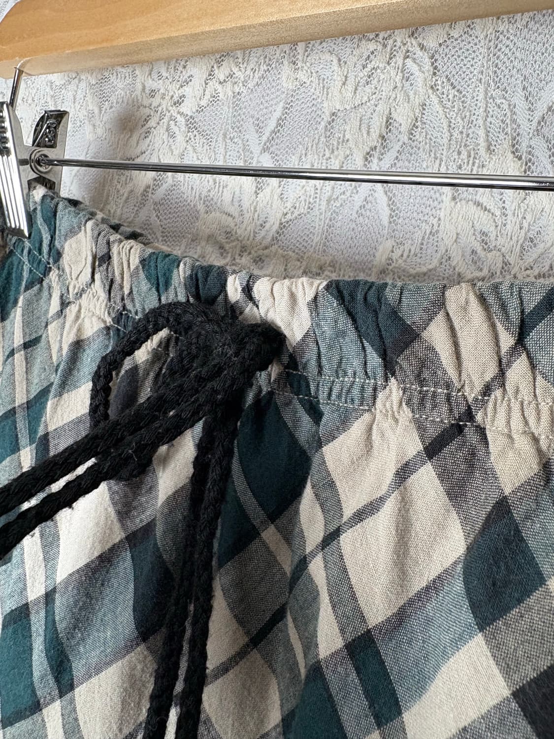 그린 체크 미디 스커트 상품이미지7