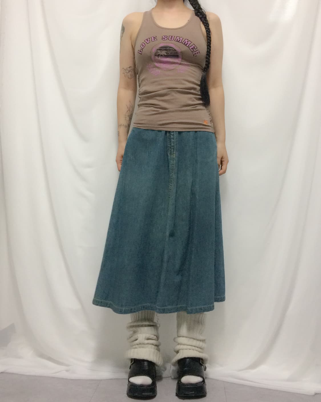 Side lace point printing sleeveless 상품이미지4
