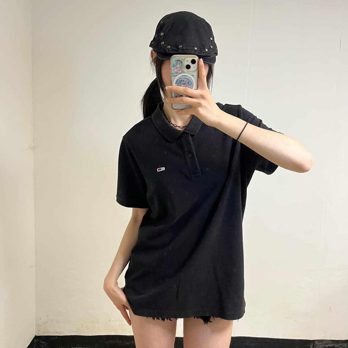 Tommy Hilfiger Black Collar T-Shirt 상품이미지1