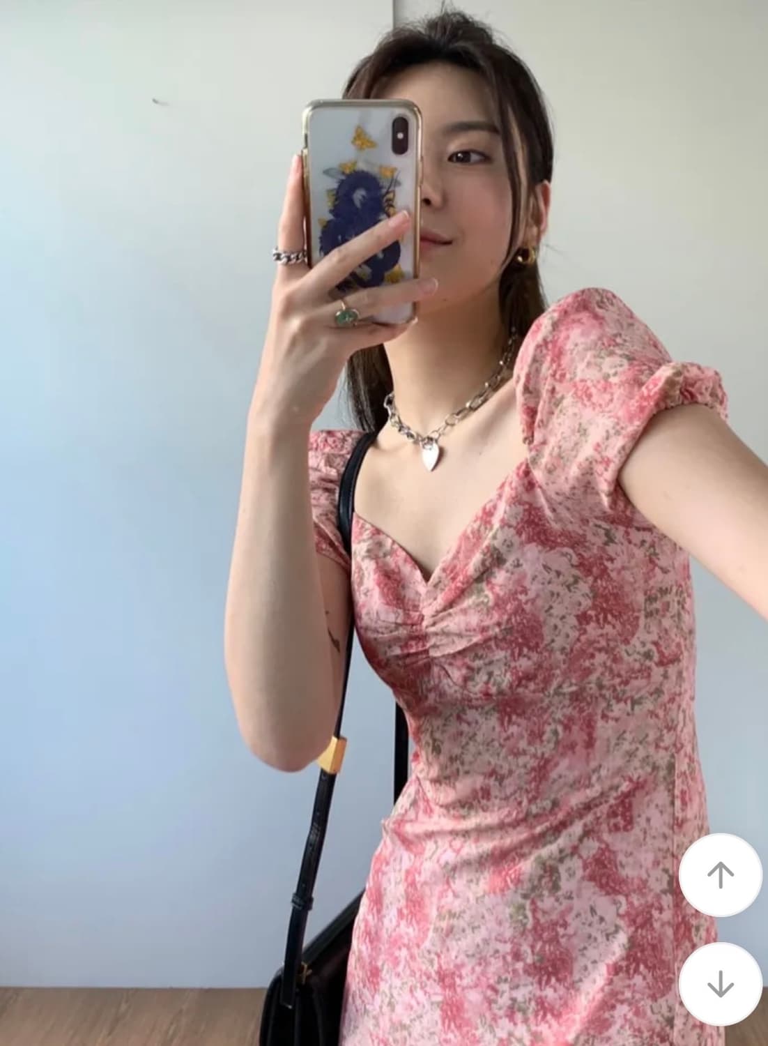 S사이즈 루루서울 마가렛 퍼프 롱드레스 롱원피스 핑크 여행룩 휴양지룩 상품이미지4