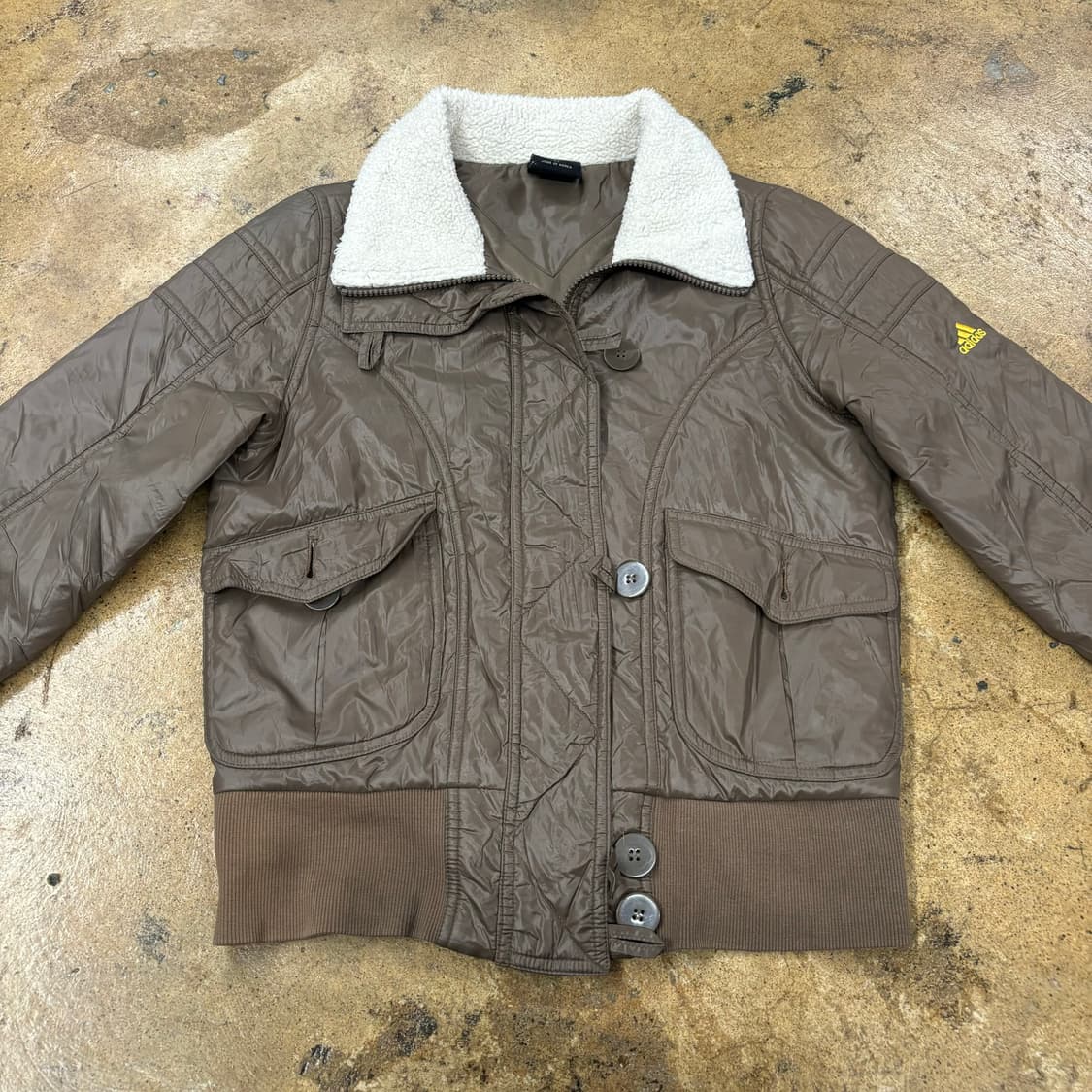 아디다스 초코 브라운 양털 카라 자켓 상품이미지3