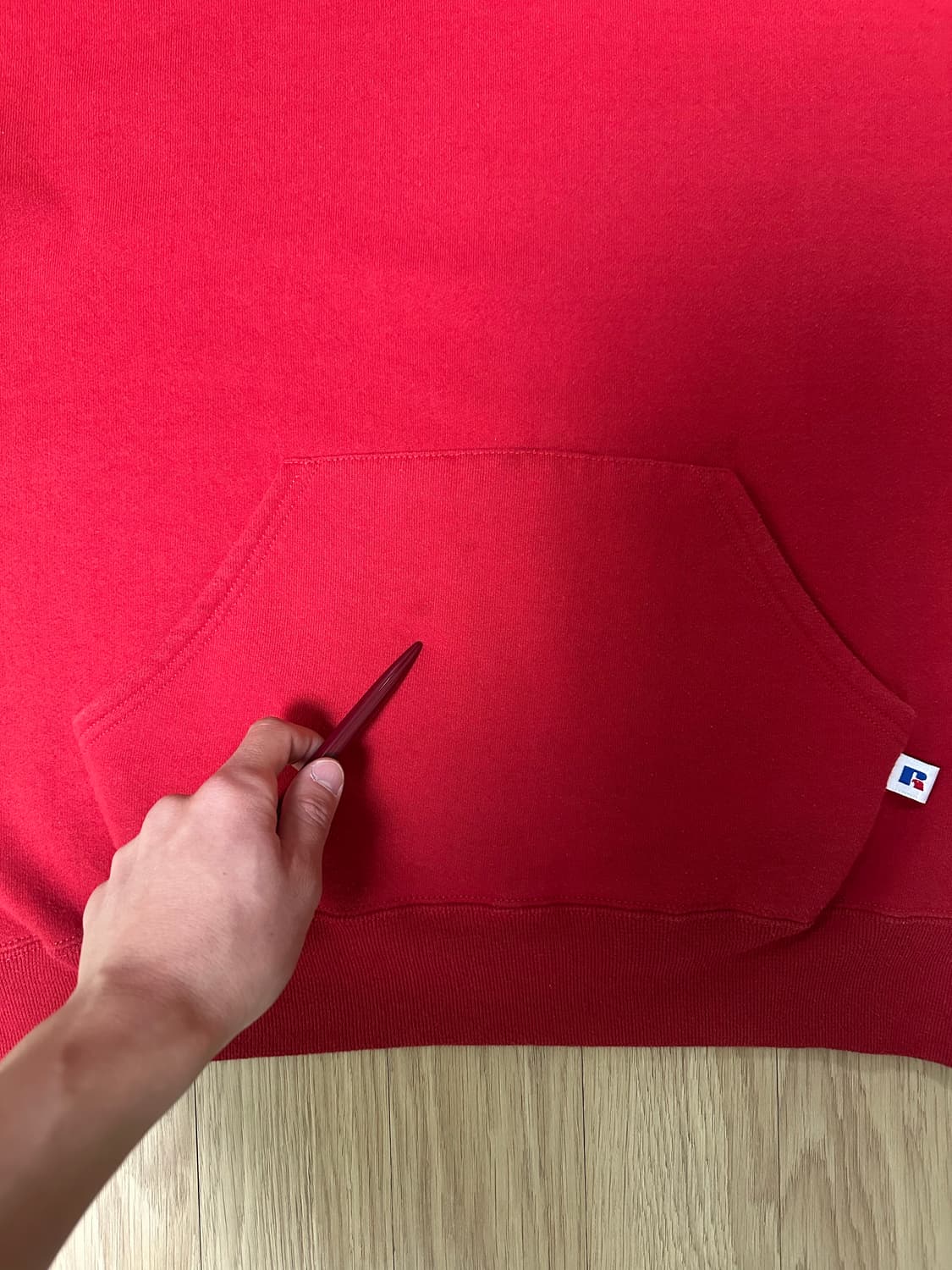 90s 빈티지 러셀 후드 레드 L USA 상품이미지8