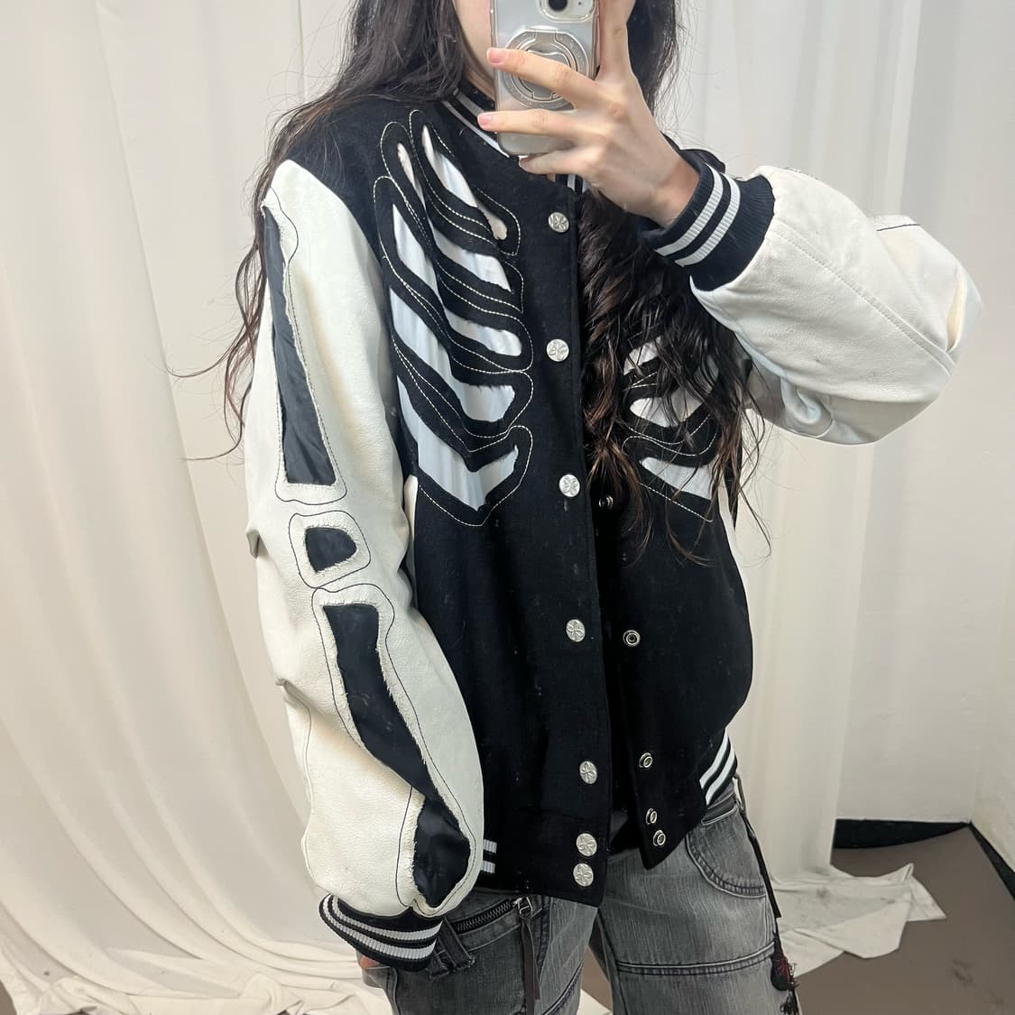 Surgery Bone Printing Varsity Jacket 상품이미지3