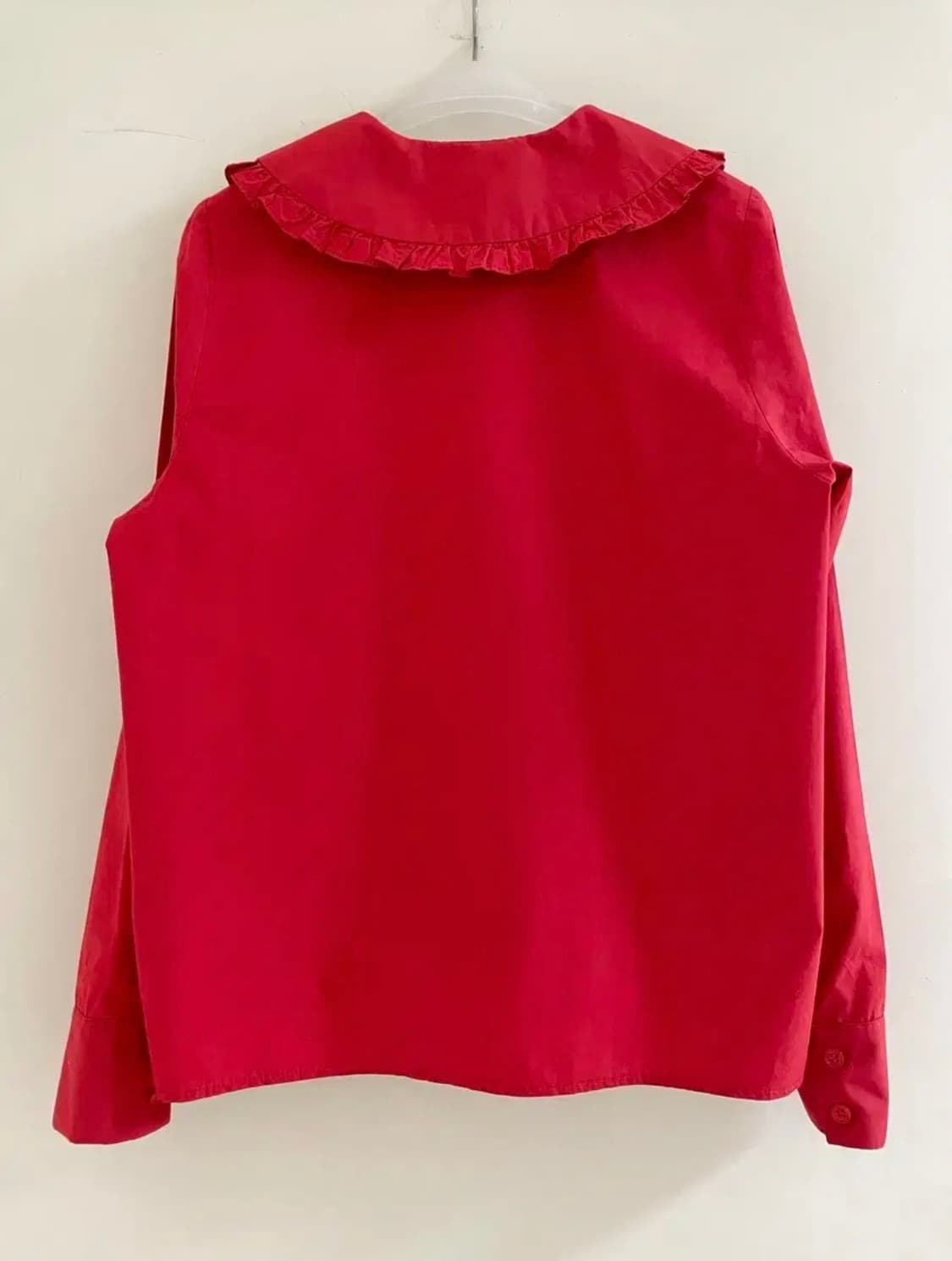 시눈 Round Frill Collar Shirt 레드 판매 상품이미지3