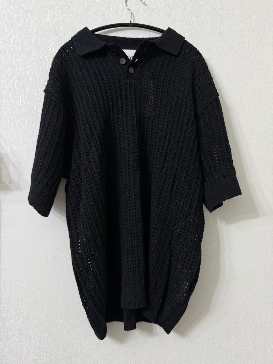 [L] ANOUZ 펀칭 니트 하프 슬리브 상품이미지1