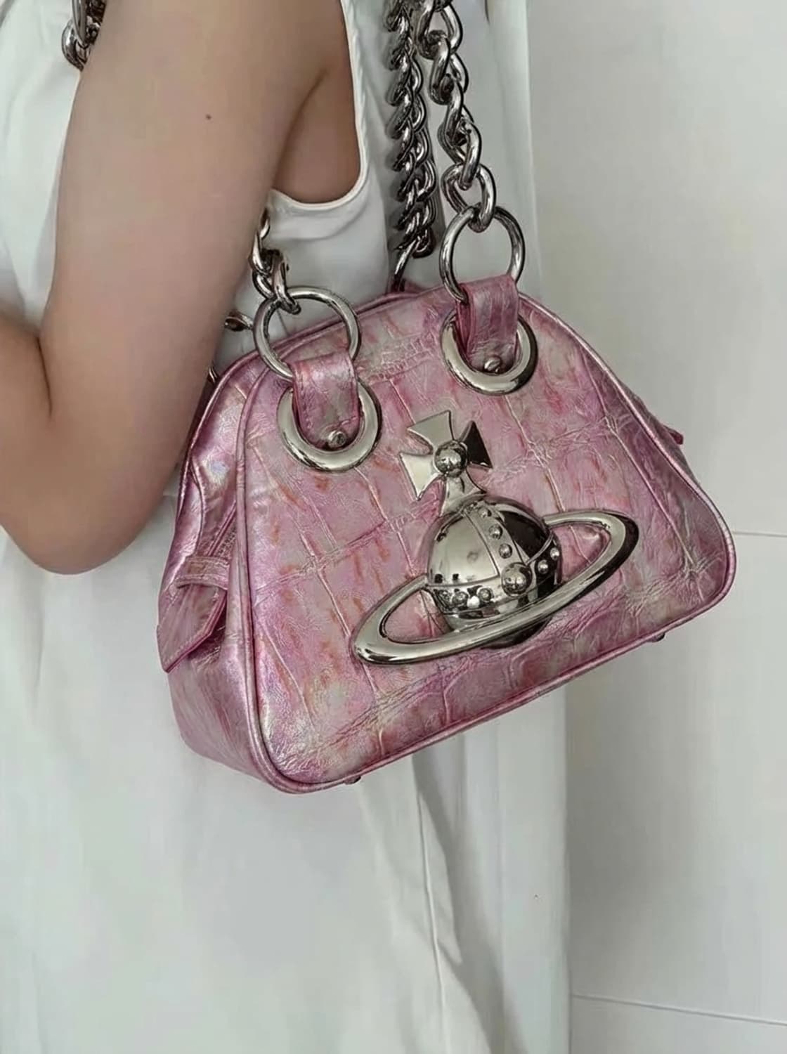 레어 ] 비비안웨스트우드 아카이브 핑크 야스민 숄더백 상품이미지2