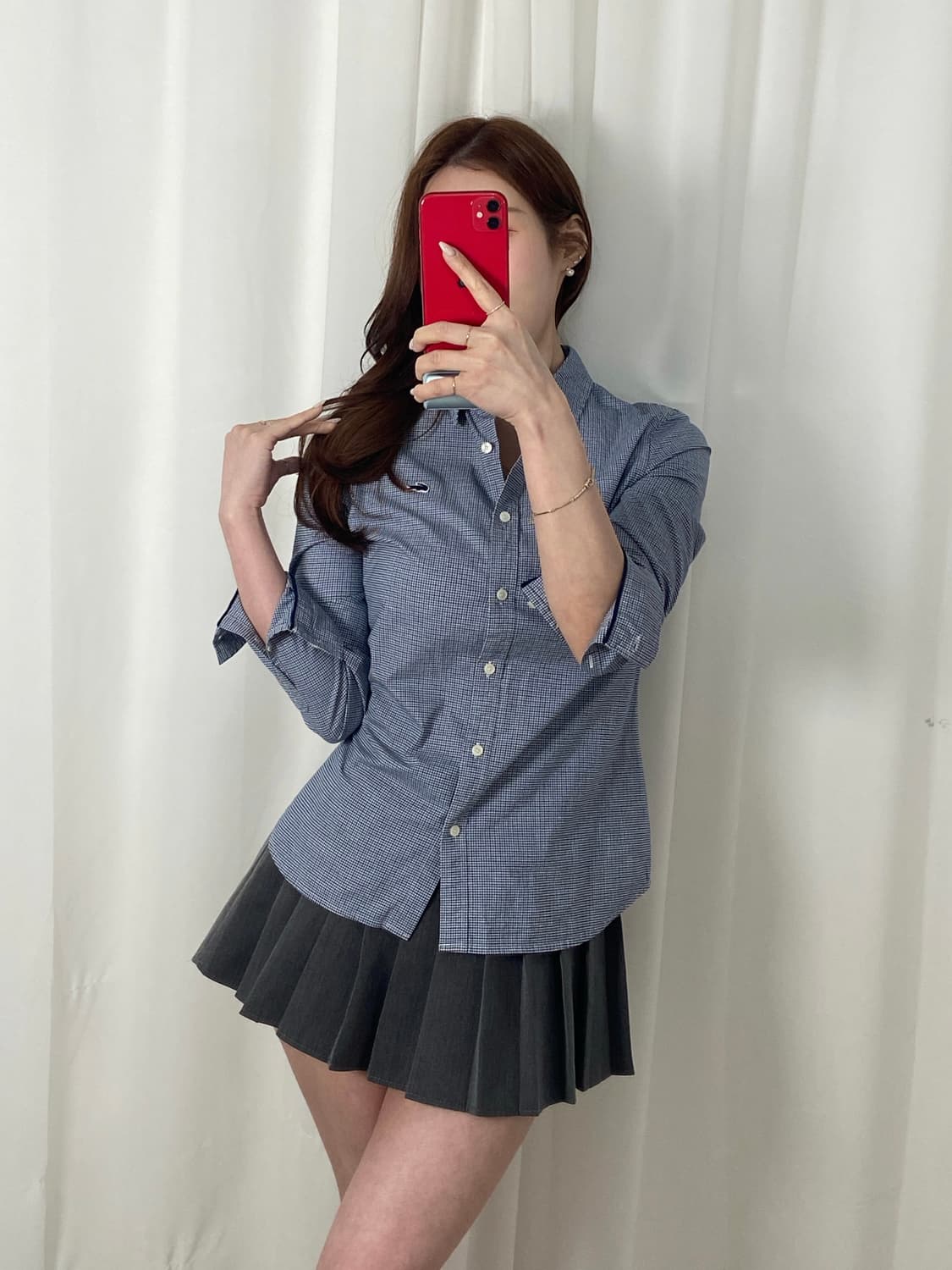 라코스테 체크패턴 블랙와펜 셔츠 상품이미지3