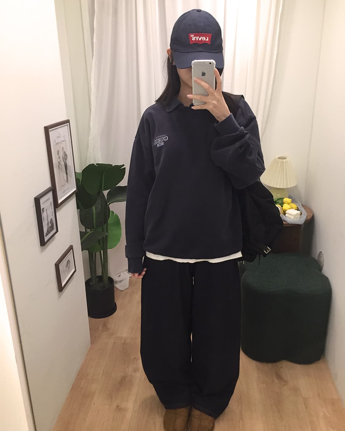 공용 게스 레이어드 카라맨투맨 100 상품이미지1