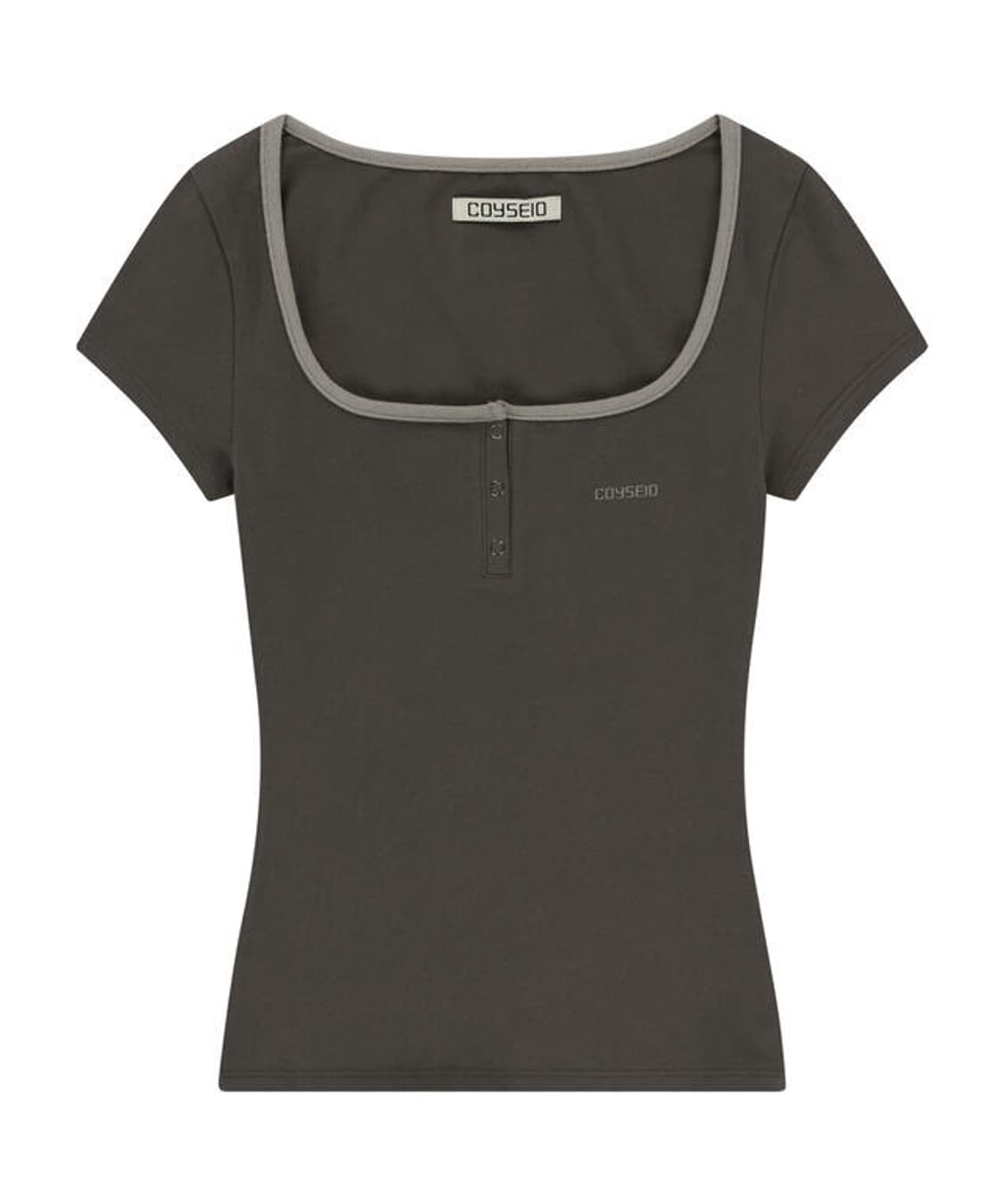 코이세이오 프롱 스냅 미니 로고 티 애쉬브라운 상품이미지1