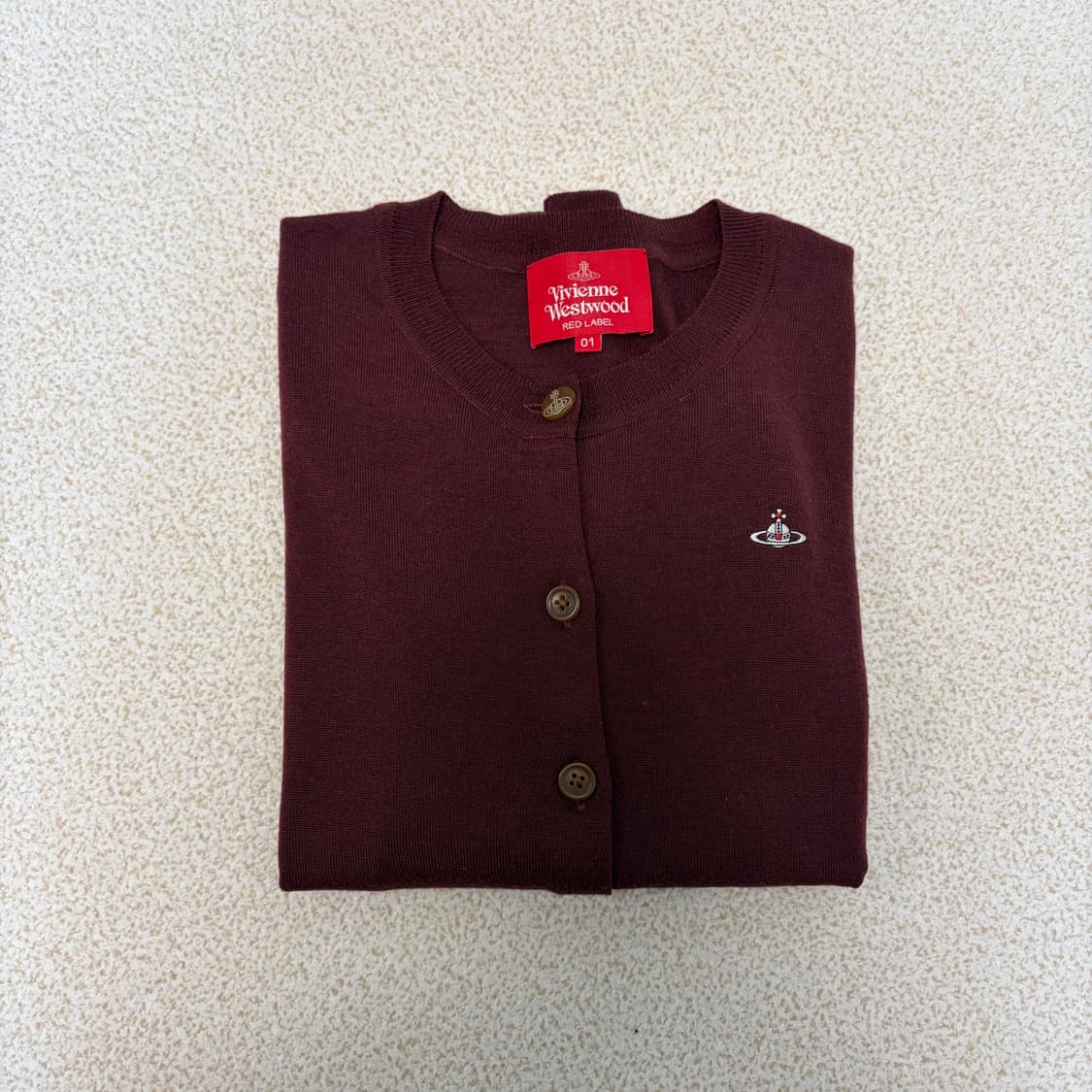 비비안웨스트우드 레드라벨 울 가디건 버건디 상품이미지1