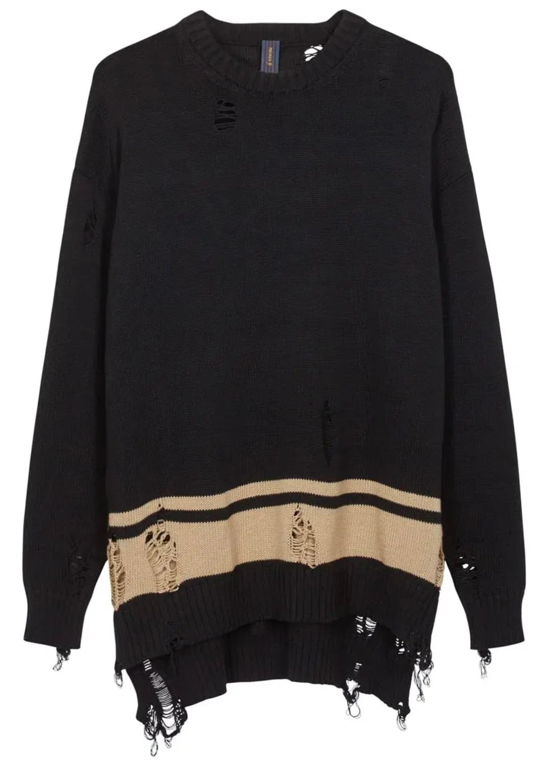 미하라 야스히로 블랙 디스트로이드 니트 상품이미지1