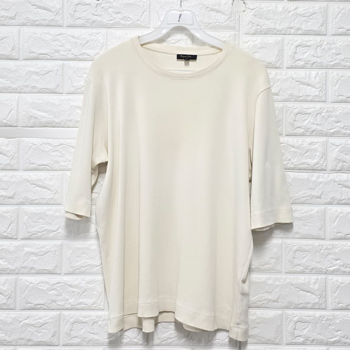 마시모두 띠 베이지 반팔 티셔츠 XL 상품이미지1