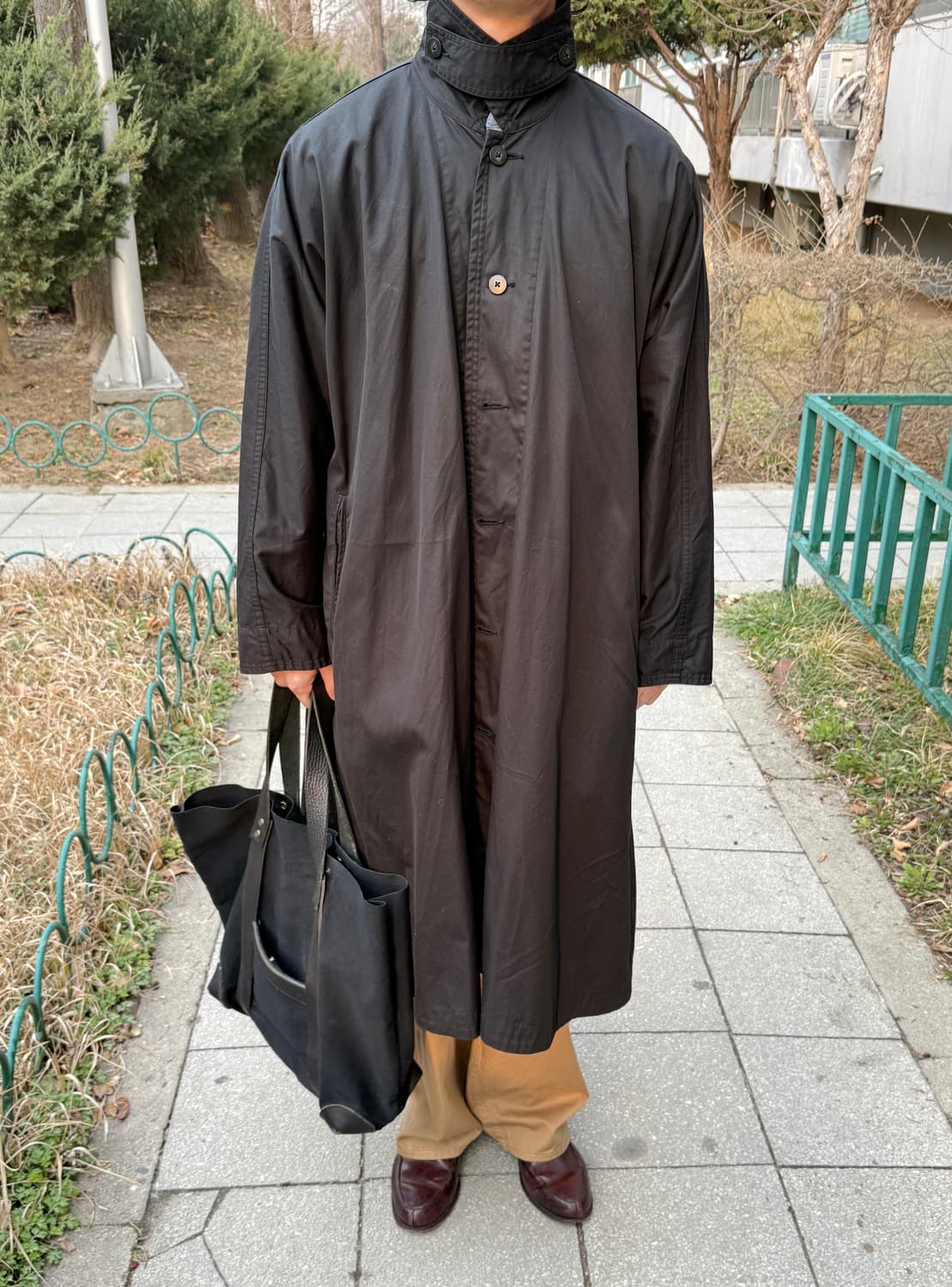 Porter classic 개버딘 스윙 코트 블랙 상품이미지10