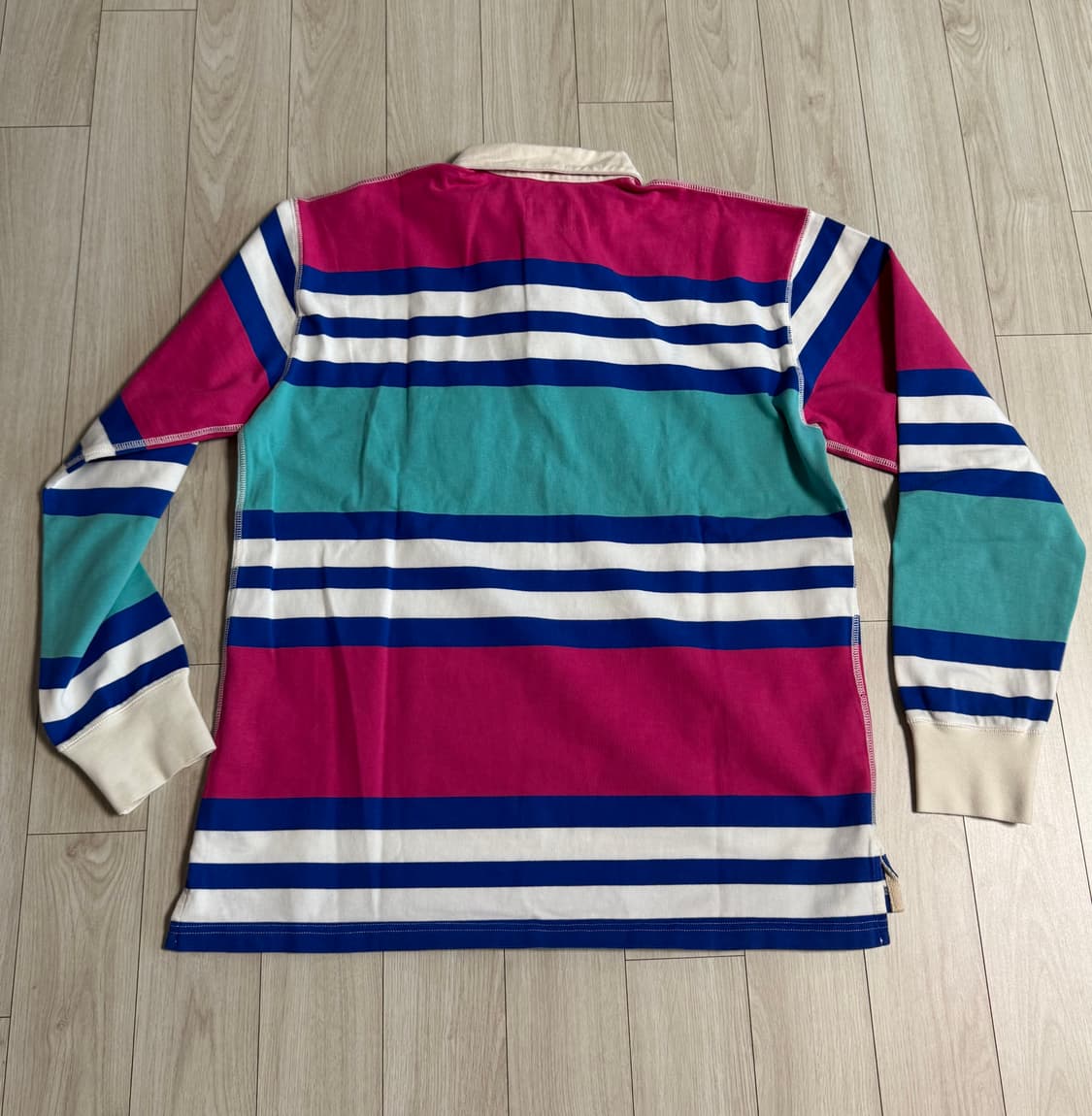 드레익스 DRAKE'S 스트라이프 럭비티 L 새상품 상품이미지6