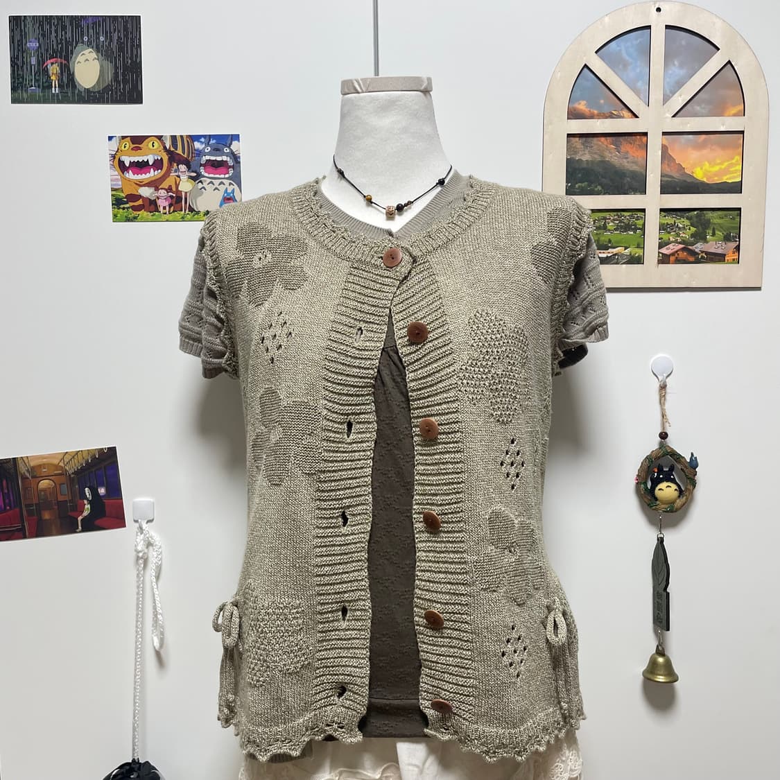 모리걸 베이지+카키 펀칭상의세트 상품이미지4