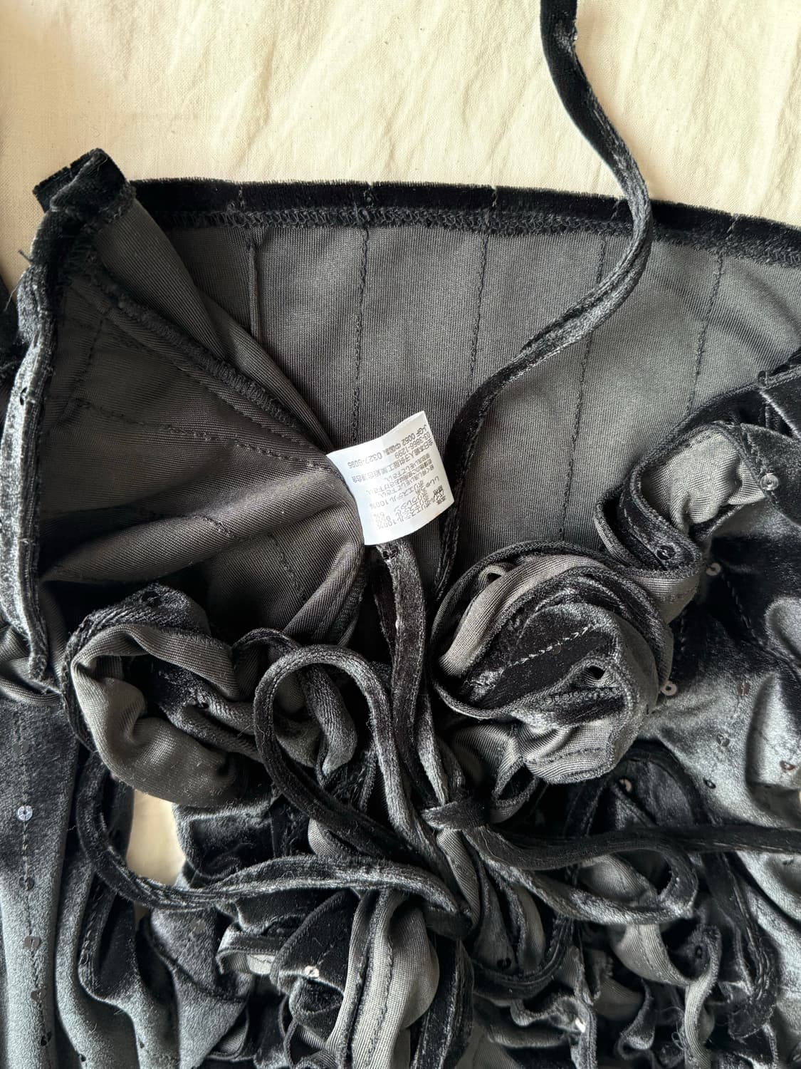 고스로리 오리엔탈 블랙 벨벳 프릴 가디건 상품이미지7