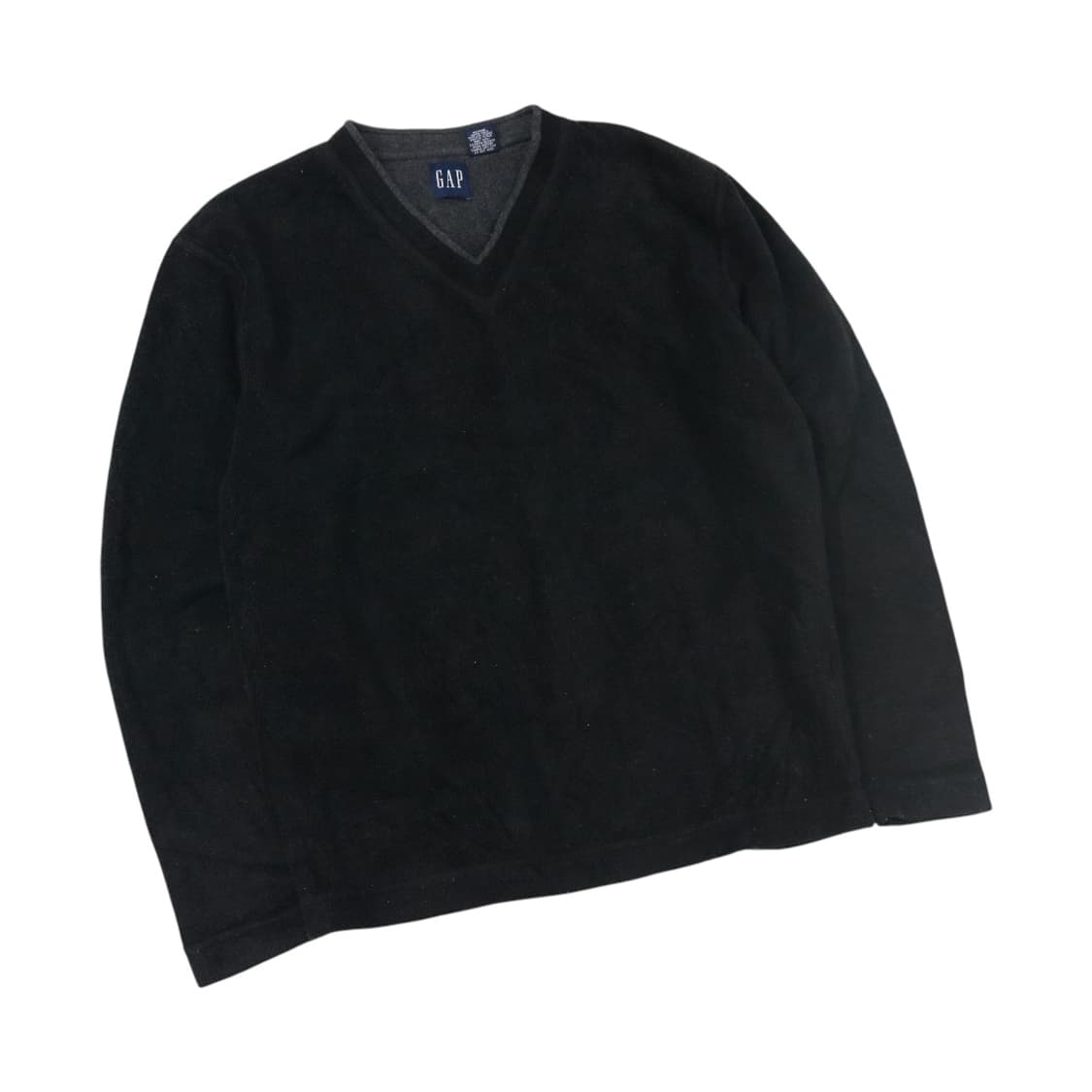 갭 90s 빈티지 블랙 브이넥 플리스 스웨트셔츠 상품이미지1