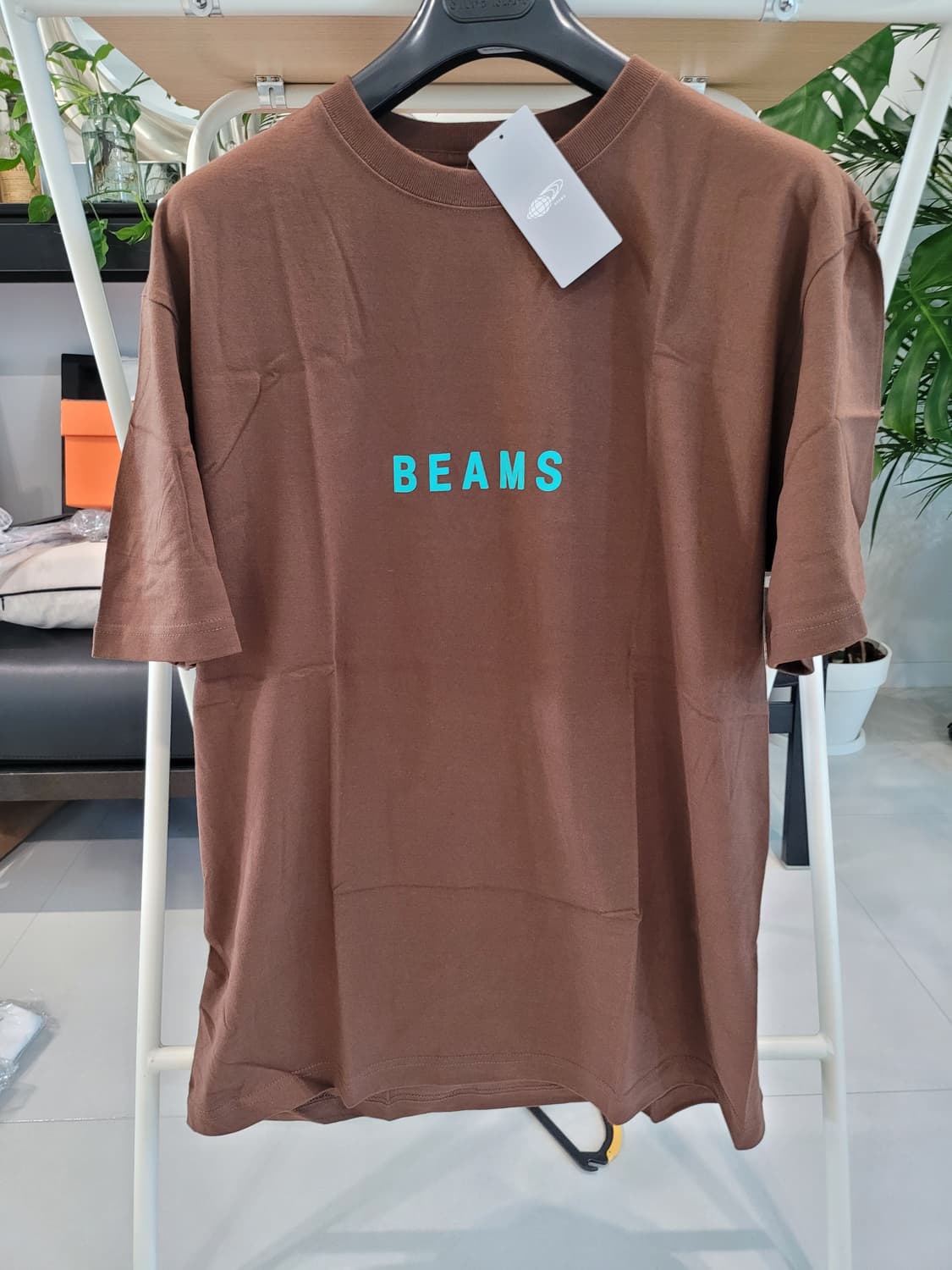 📌 [새상품] BEAMS 빔즈 로고 반팔 티셔츠 (브라운 화이트 블랙) 상품이미지2