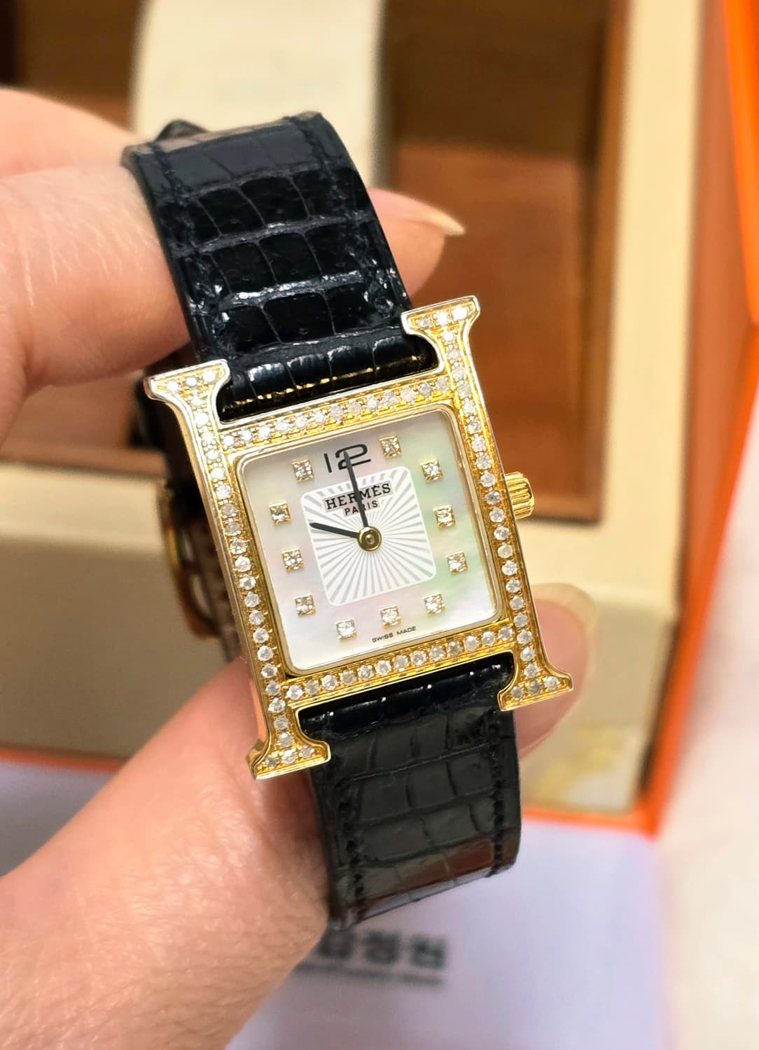 에르메스 h아워 HH.201 다이아시계 정품 감정서포함 상품이미지1
