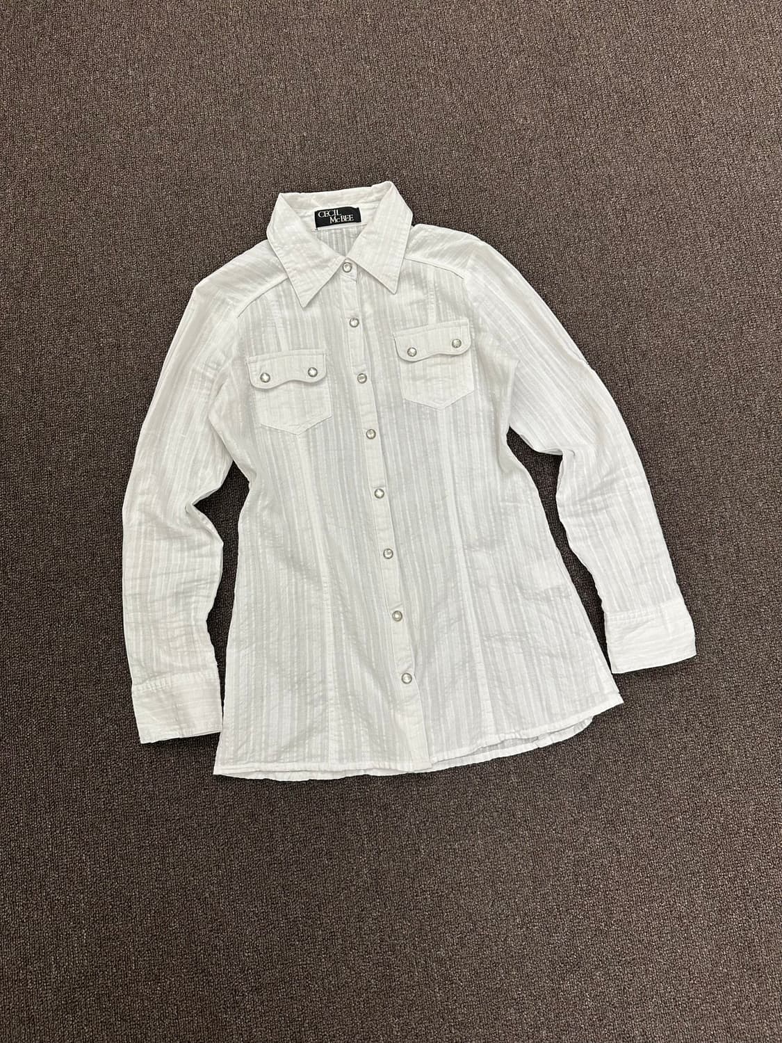 M)Cecil McBee 여성 화이트 웨스턴 셔츠 상품이미지2