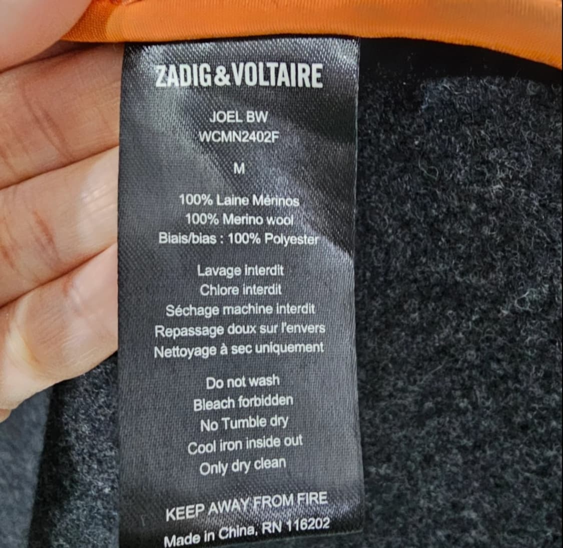 자딕앤볼테르 JOEL BW 메리노 울 코트 오버핏 F 상품이미지9