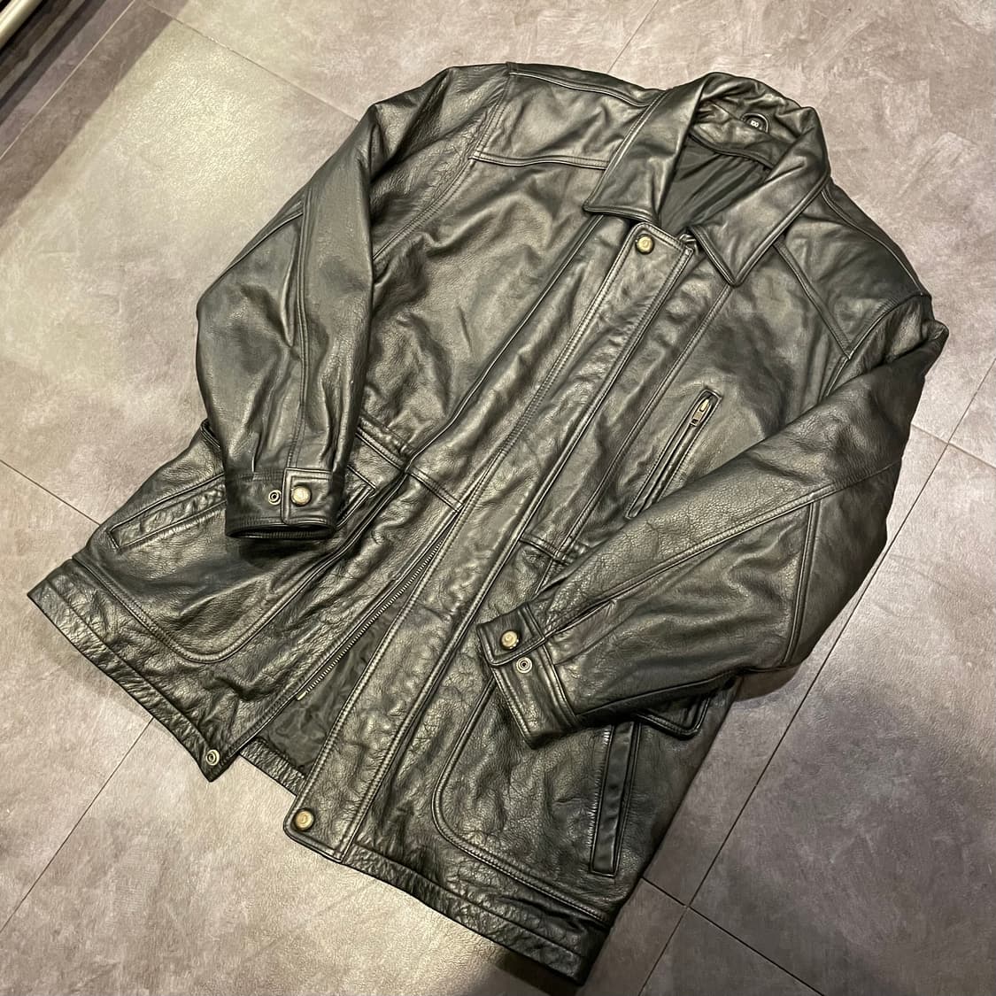 Vintage 100% 리얼소가죽 레더자켓 상품이미지1