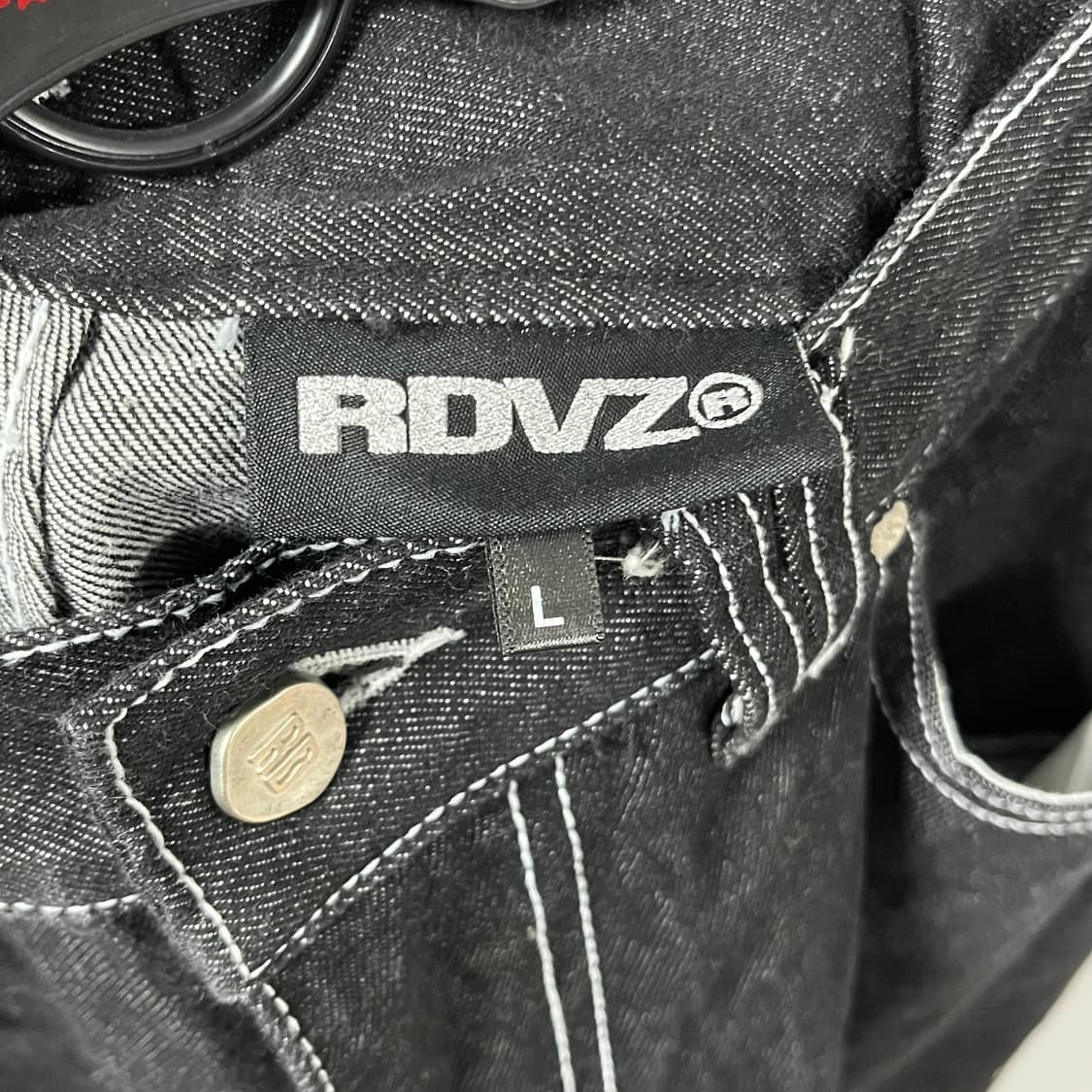 L RDVZ 화이트 스티치 카고 데님팬츠 상품이미지3