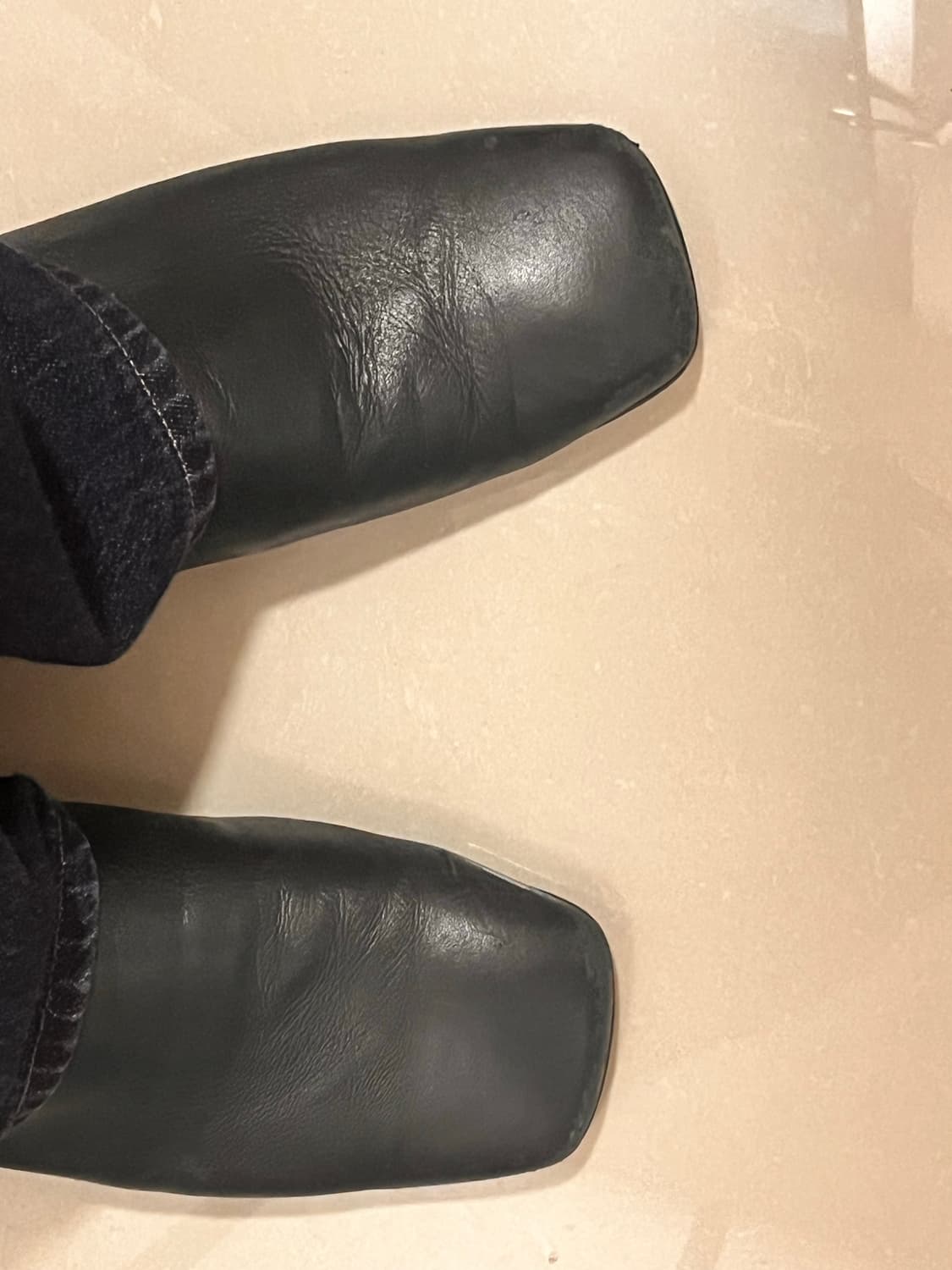 280) 가죽 스퀘어 플랫 슈즈 상품이미지3