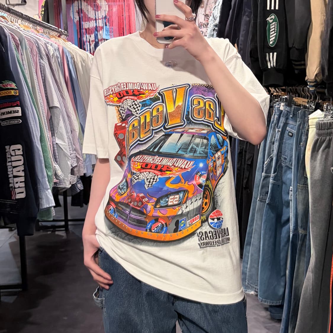[IM] NASCAR 레이싱 그래픽 화이트 반팔티 상품이미지1