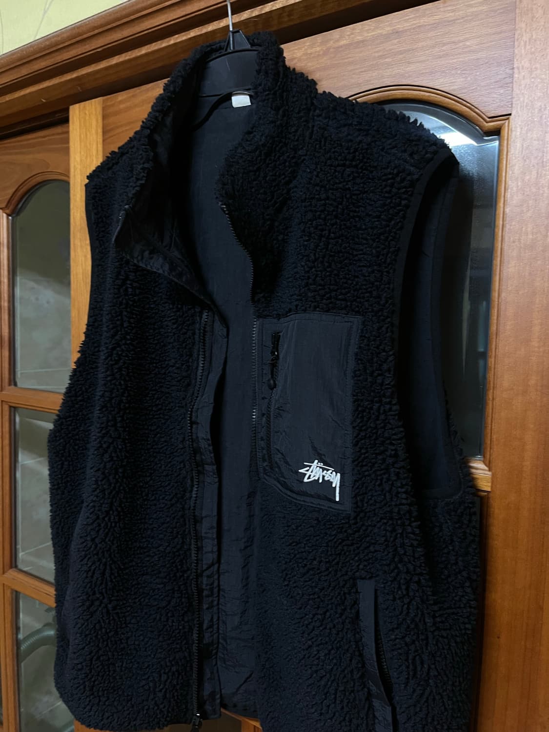 스투시 쉐르파 리버시블 베스트 블랙 라지 상품이미지4