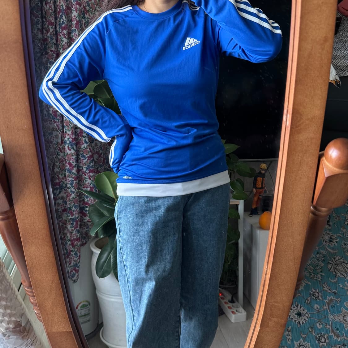 아디다스 블루 삼선 기능성 티셔츠 90 상품이미지2