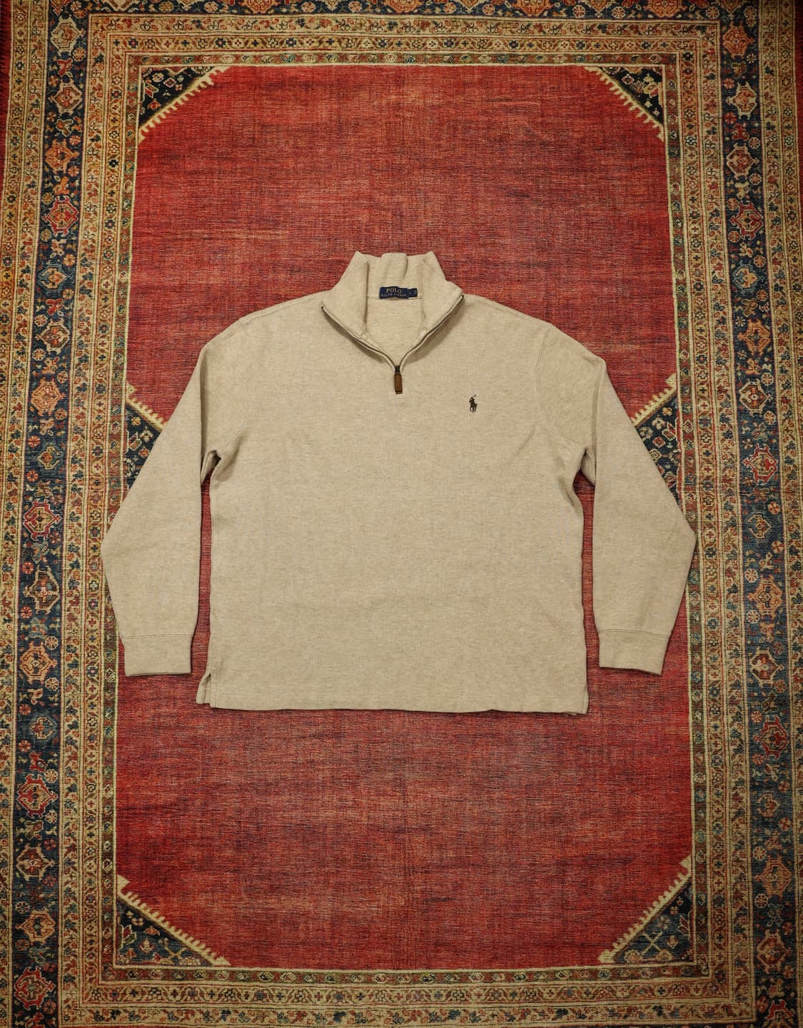 폴로 하프집업 니트 베이지 판매 상품이미지1