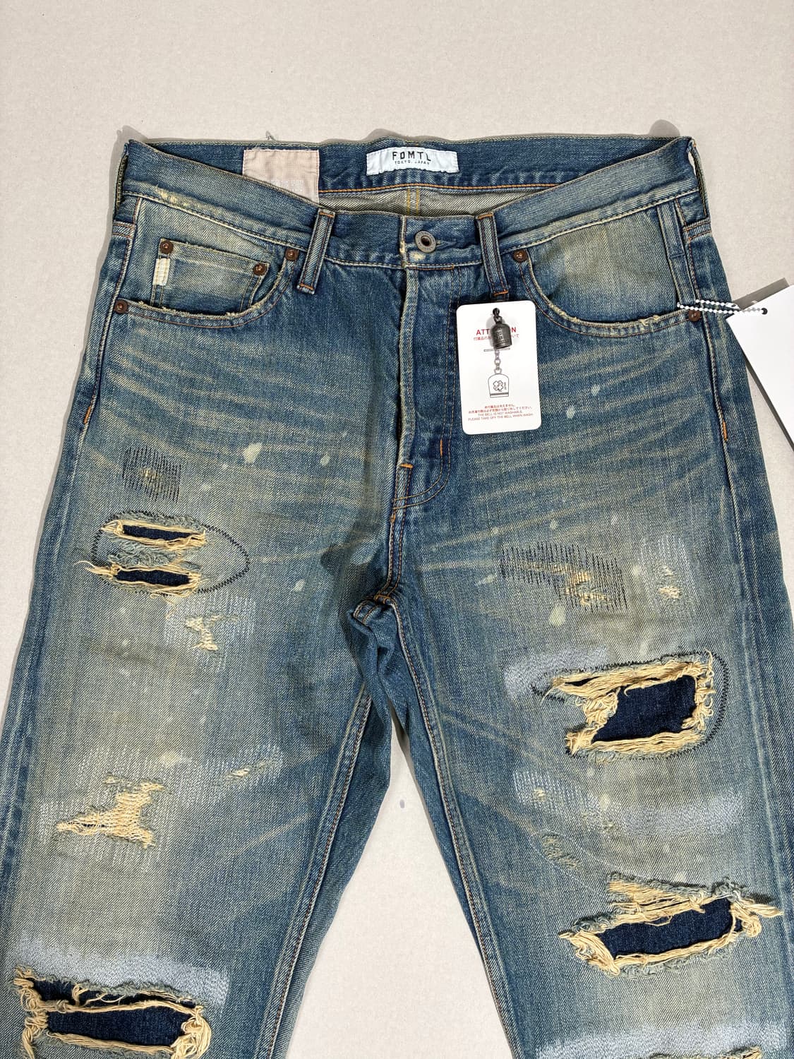 FDMTL 펀더멘탈 클래식 핏 셀비지 디스트로이드 누빔 데님 상품이미지2