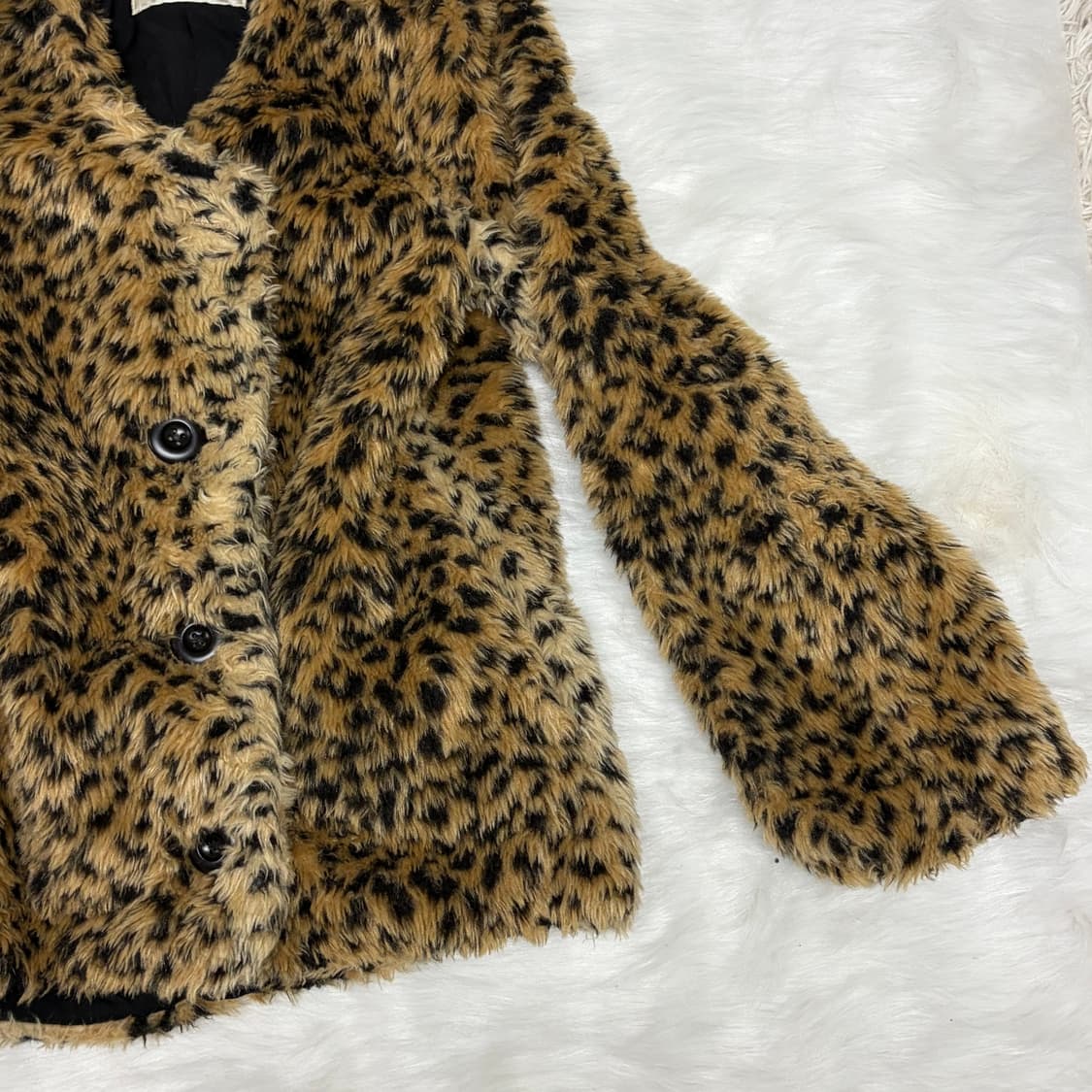 호피 퍼자켓 나나깔 퍼 아우터  상품이미지4