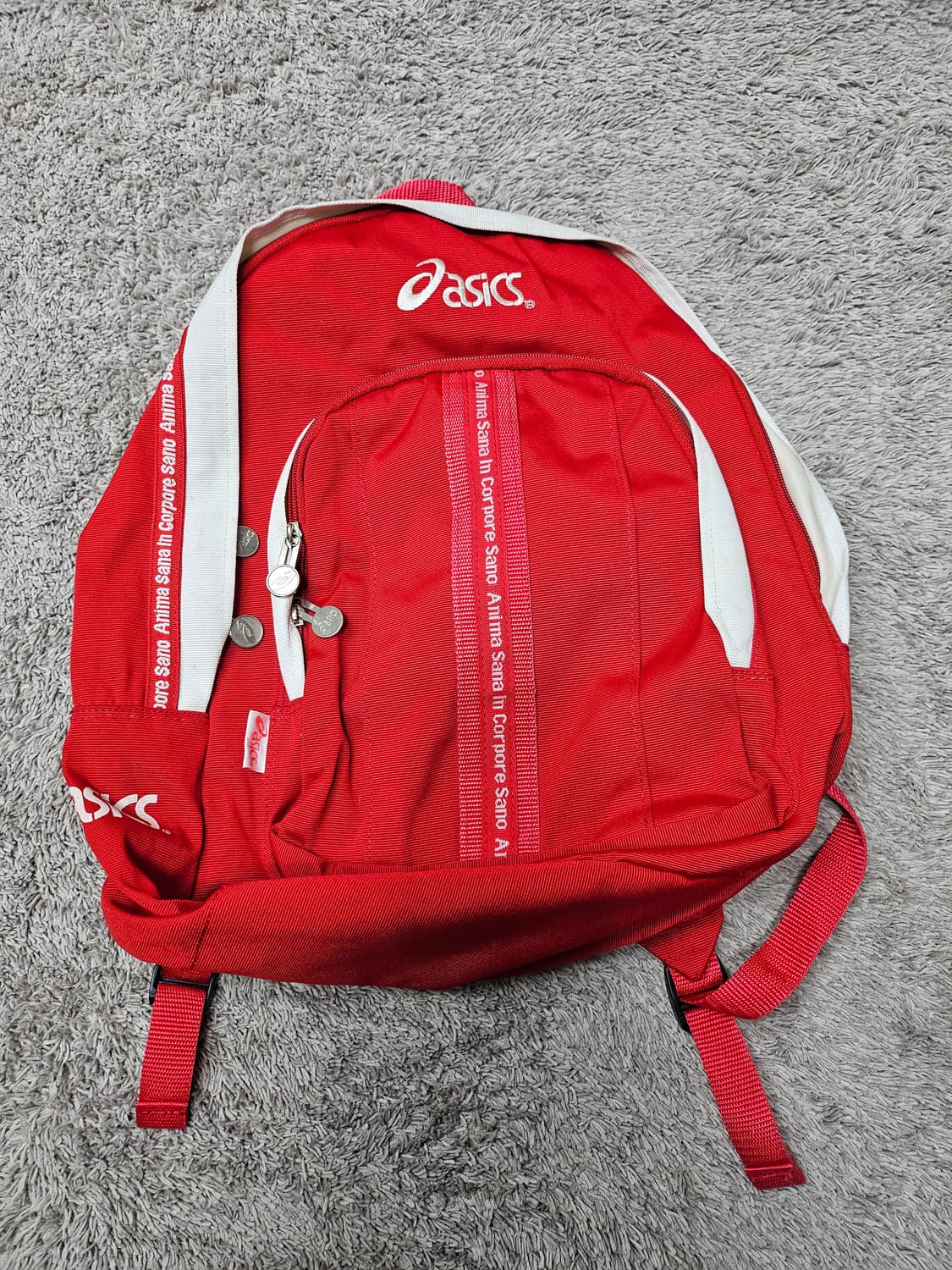 빈티지 아식스(Asics)의 레드 컬러 백팩 상품이미지2