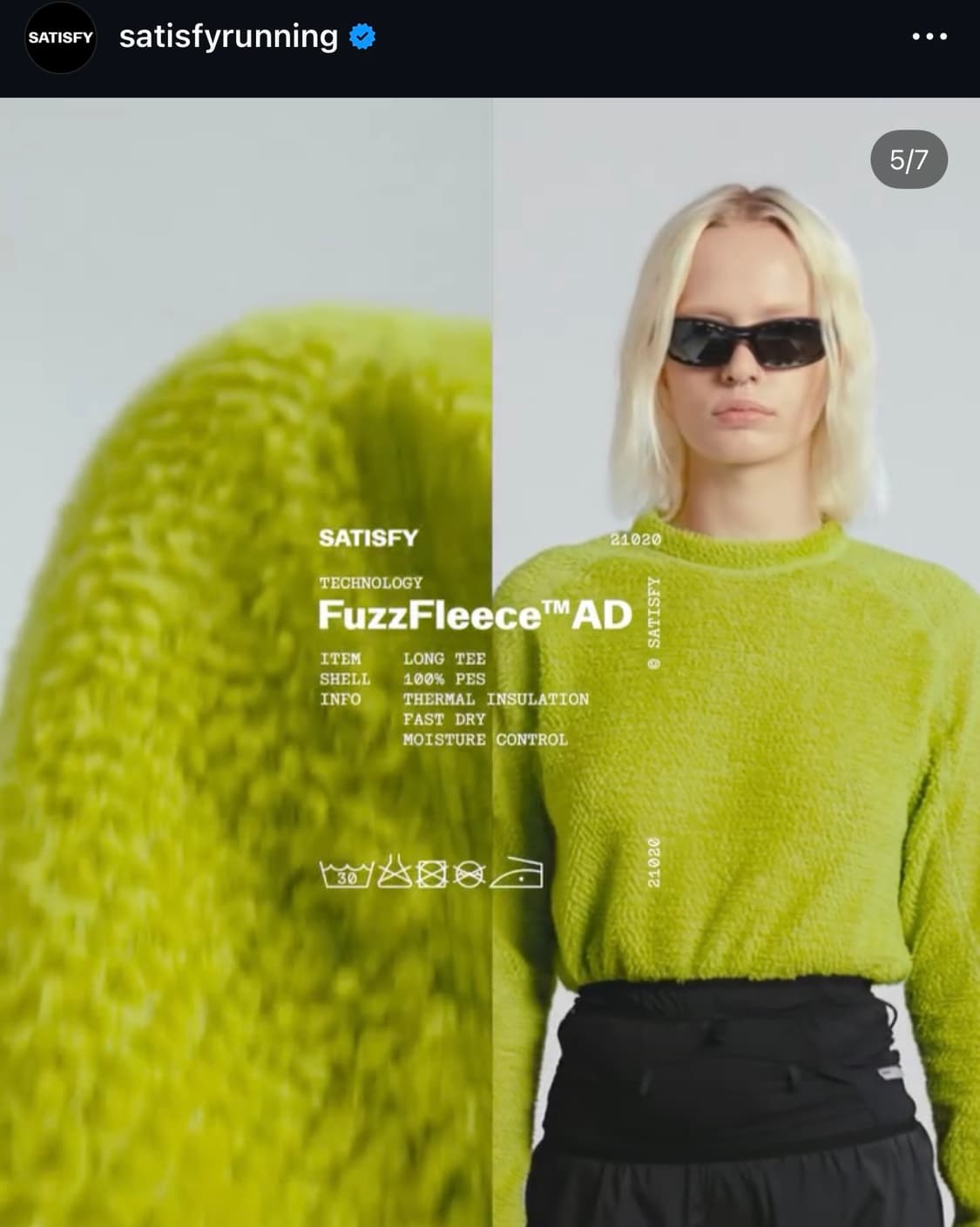 Satisfy 퍼즈 플리스 롱 티셔츠 그린 XL 상품이미지3