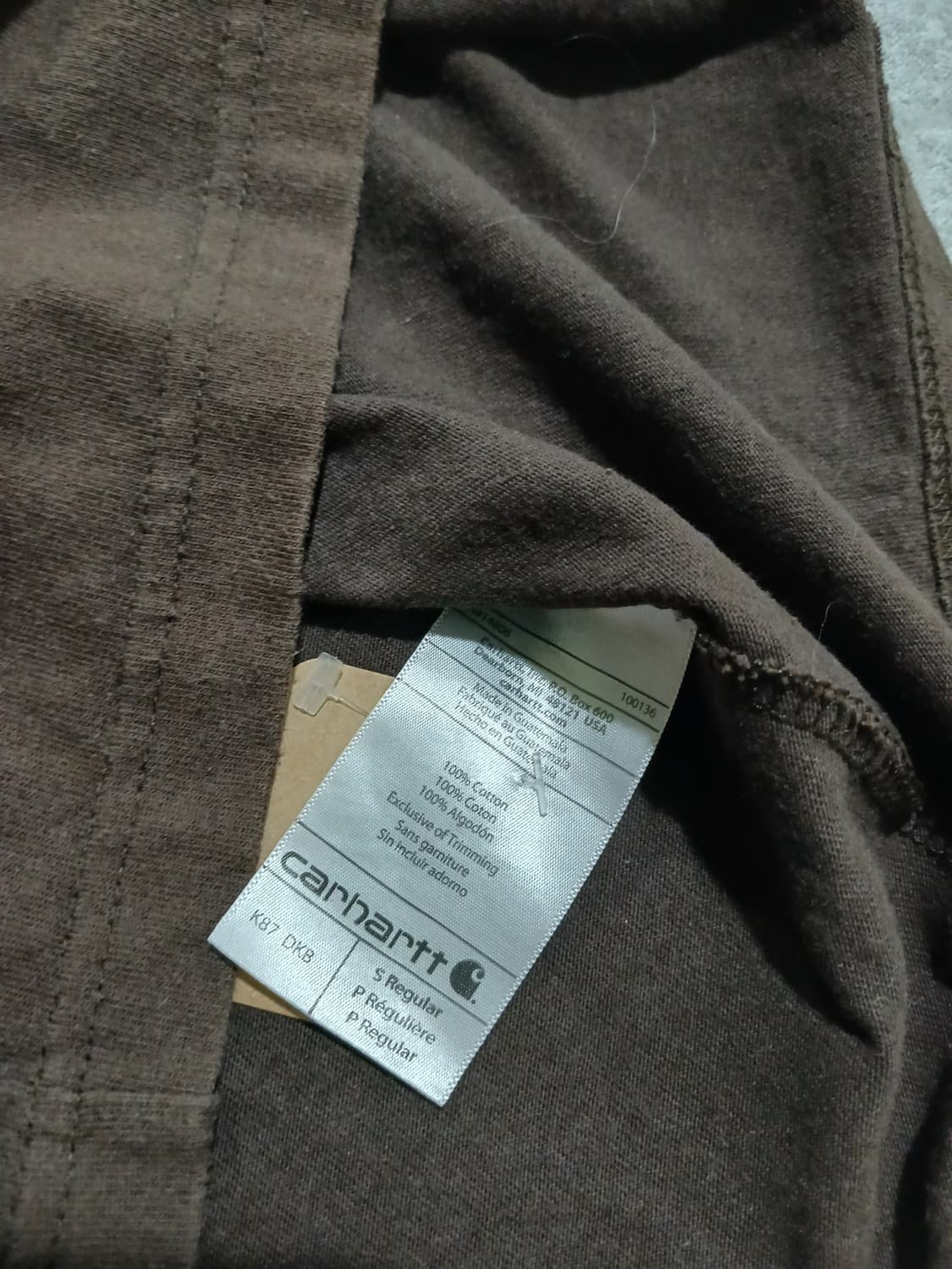 칼하트 브라운 포켓 반팔티 S 상품이미지7