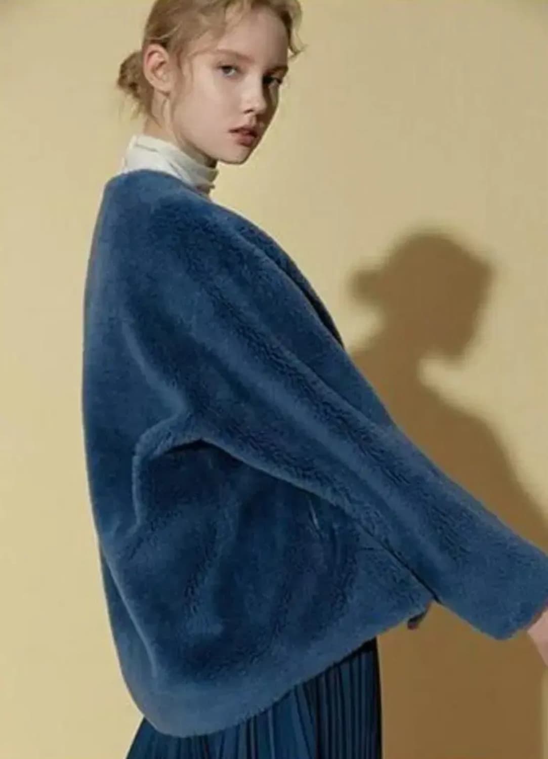 씨티지 호주산 양모100 리버시블 하프코트 / 프리 상품이미지6