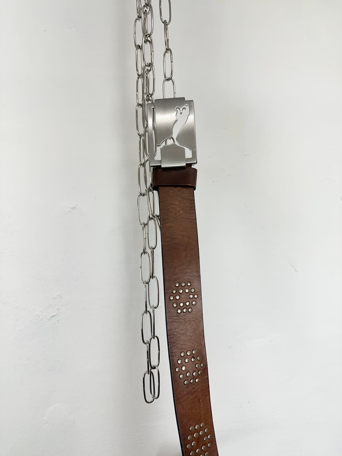 Puma stud brown leather belt 상품이미지2