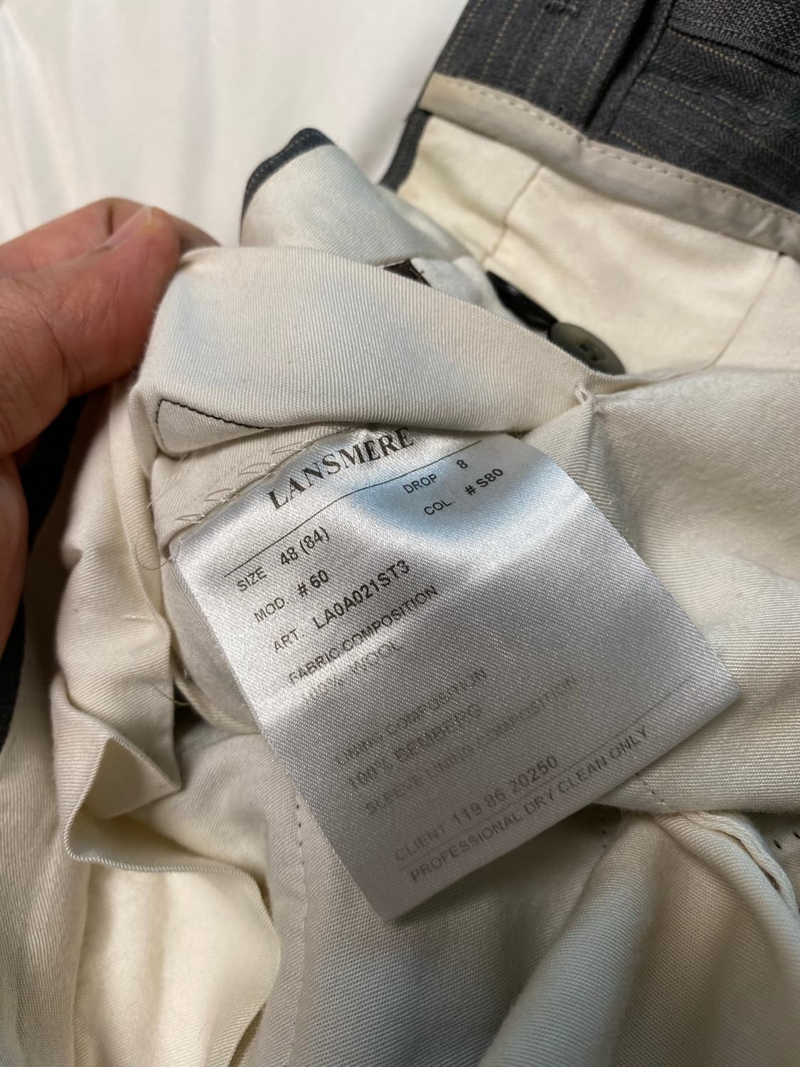 란스미어 정장 셋업 (그레이 스트라이프 48R) 상품이미지9