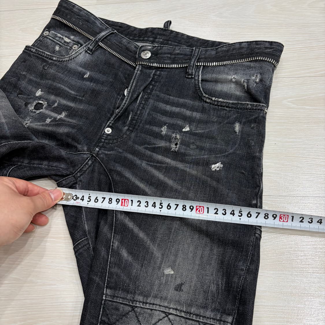 디스퀘어드2 블랙 바이커 데님 팬츠 바지 (46) 상품이미지9
