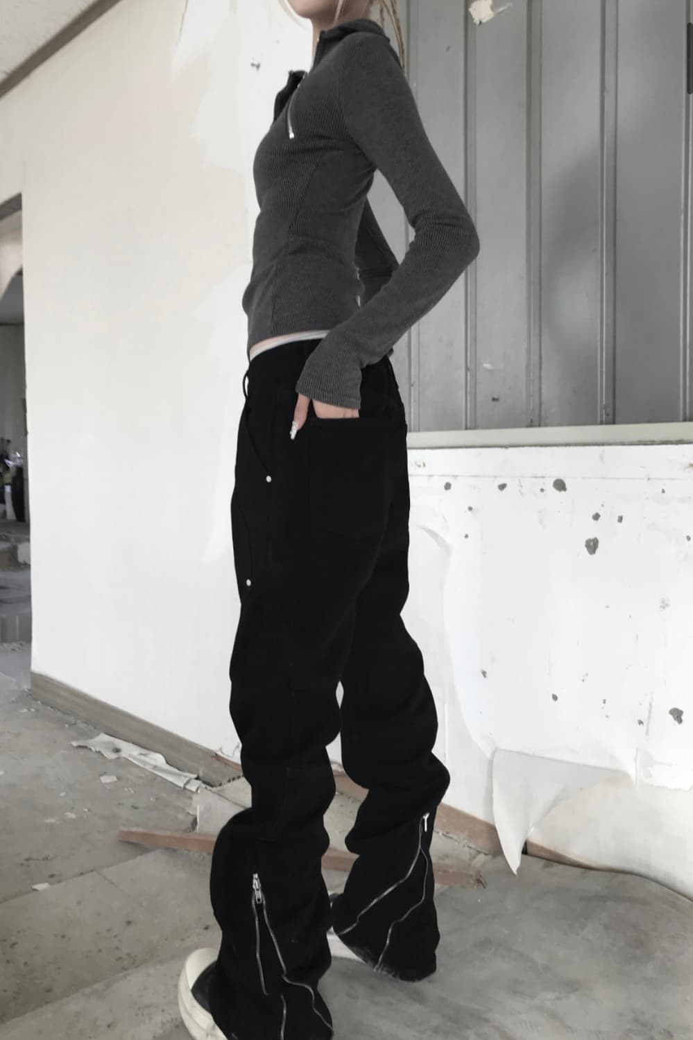 Kyoiii 쿄이 GRIND ZIP 카고 로우라이즈 팬츠 L 상품이미지2