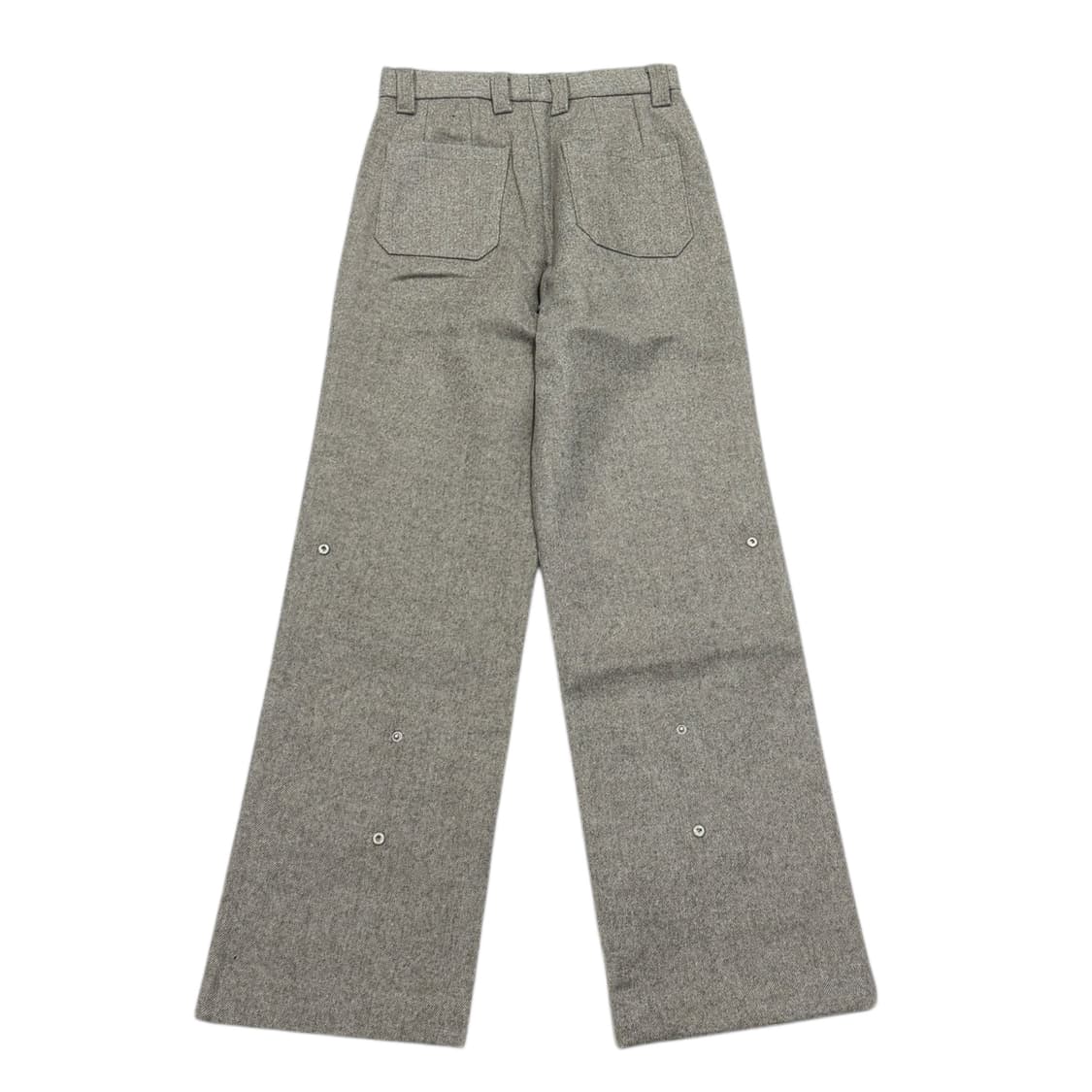 STU 스냅 울 슬랙스 바지 그레이 브라운 S 상품이미지3