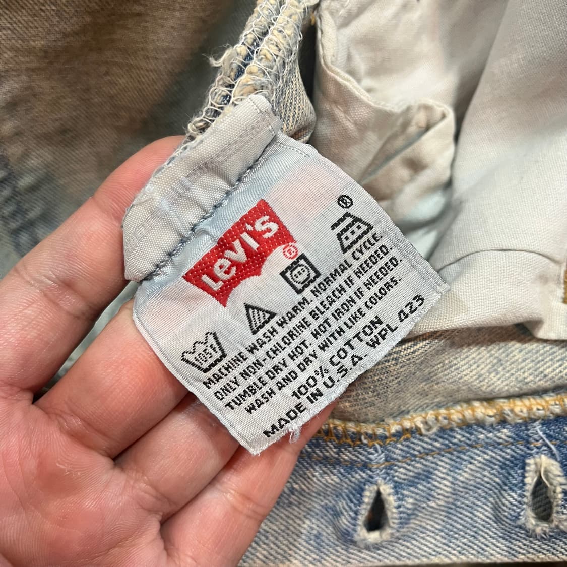 00s USA 리바이스 501 패치 데님 팬츠 상품이미지5