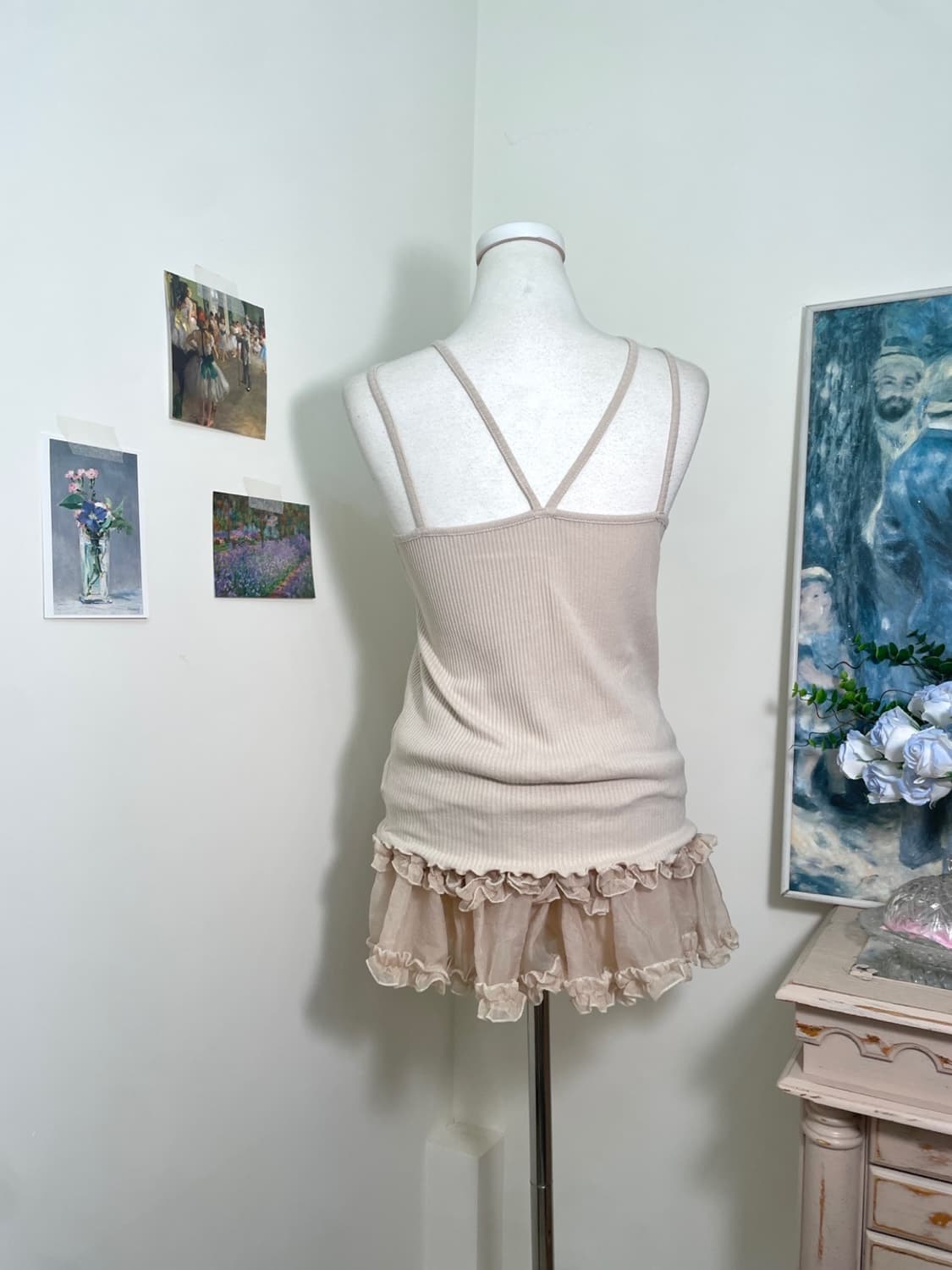 beige inner sleeveless&shirring v-neck k 상품이미지8